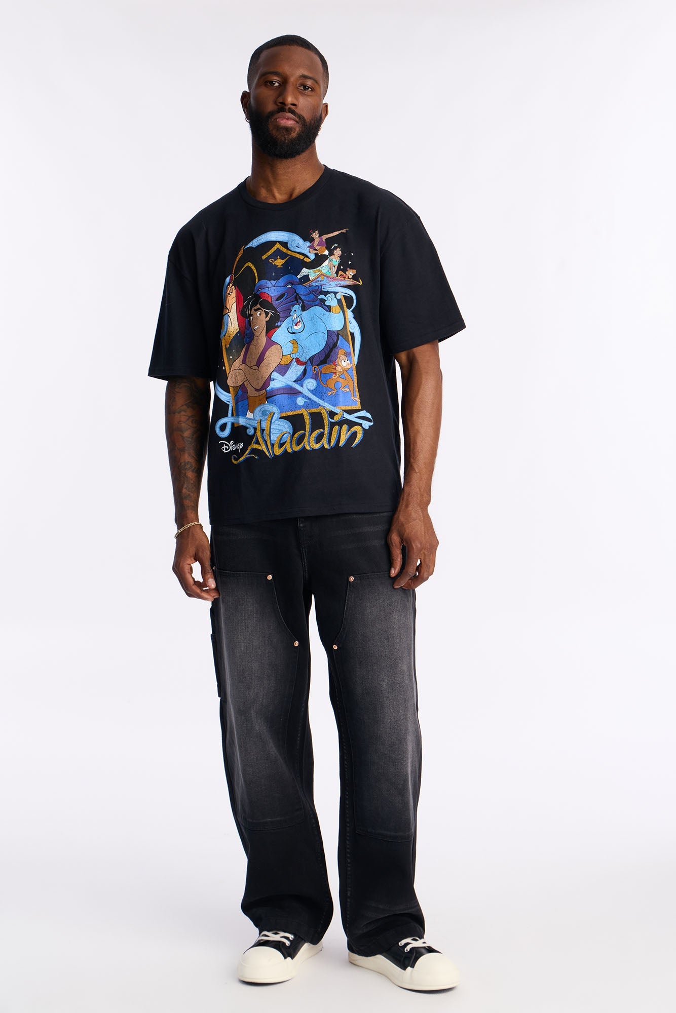 Disney Aladdin Boxy Short Sleeve Tee - Black