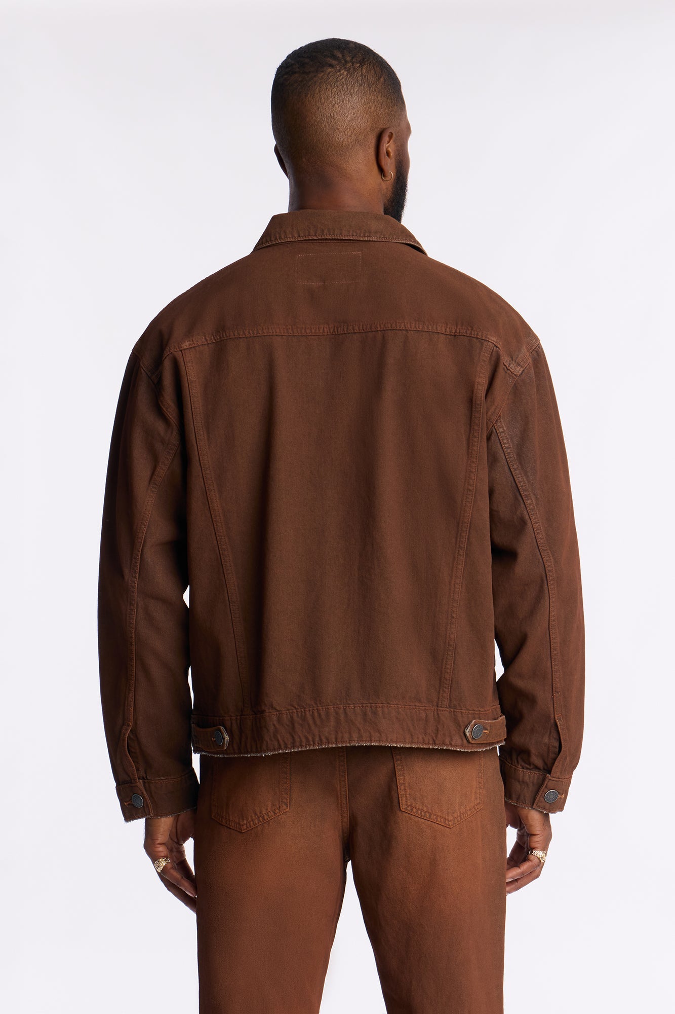 Cropped Inferno Ombre Work Jacket - Brown
