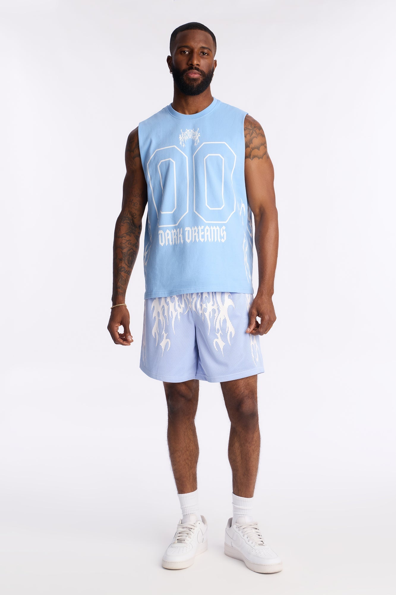 Midnight Anthem Graphic Muscle Tee - Blue/combo