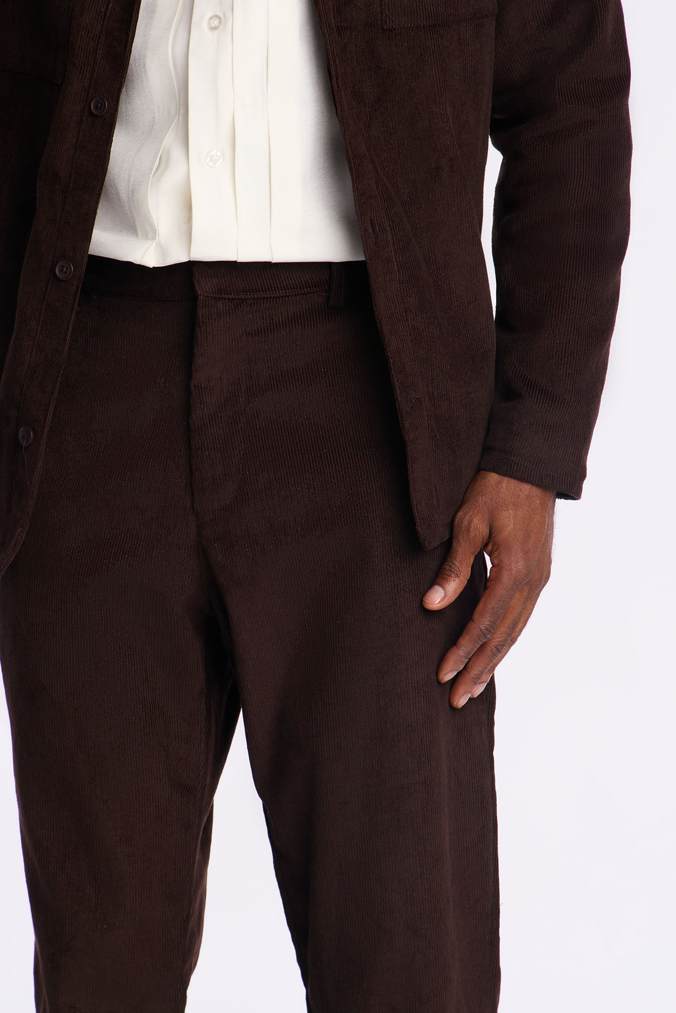 Straight Corduroy Wale Pant - Dark Brown