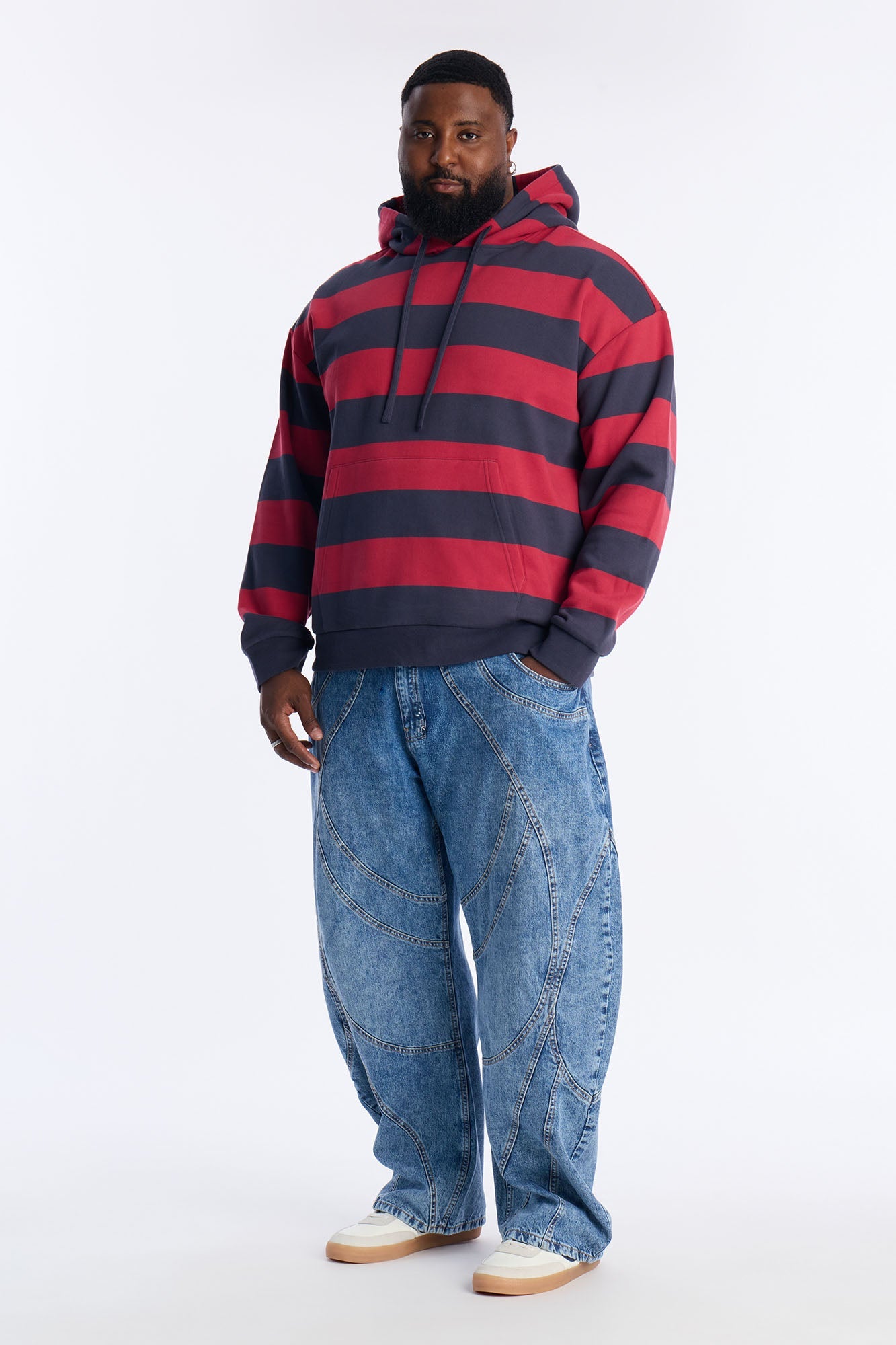 Fearless Flow Stripe Hoodie - Red