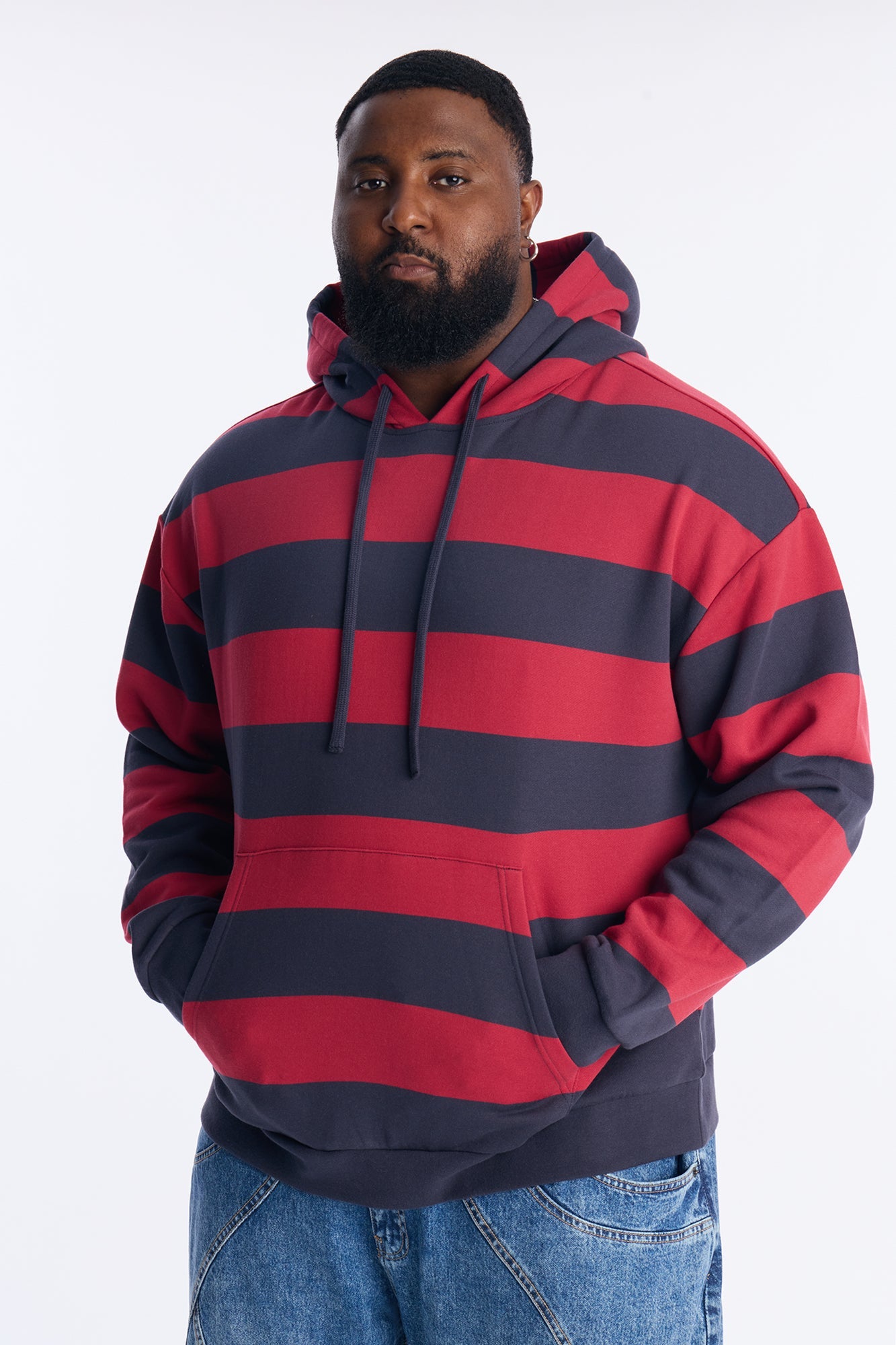 Fearless Flow Stripe Hoodie - Red