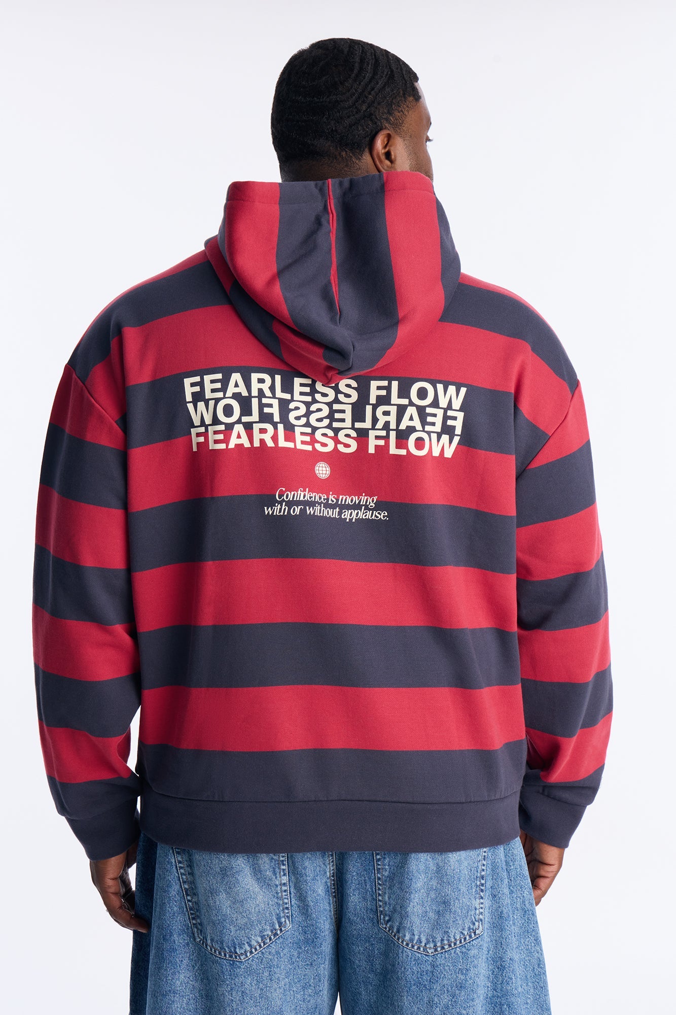 Fearless Flow Stripe Hoodie - Red