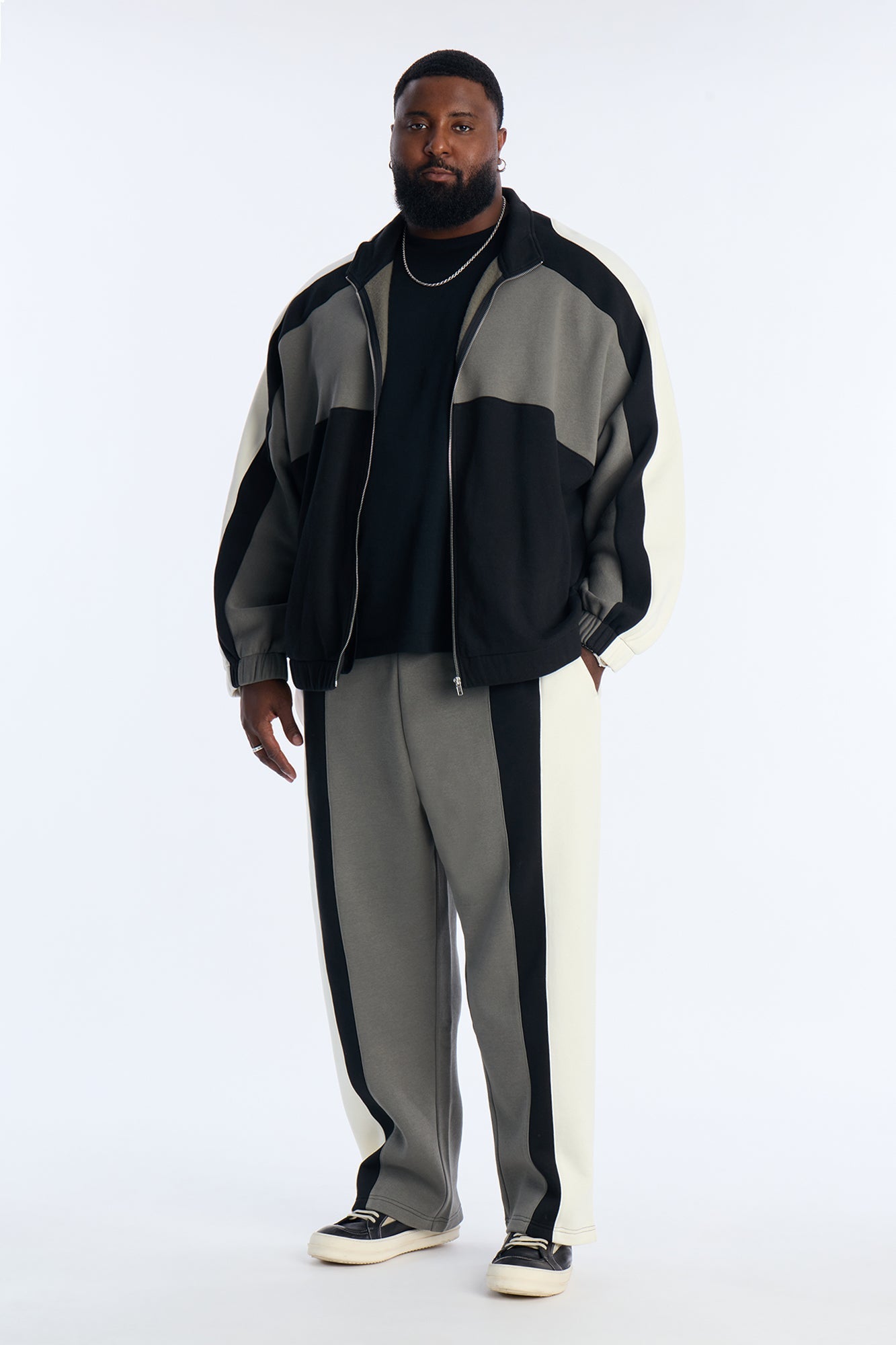 Paneled Fleece Jacket - Multi Color