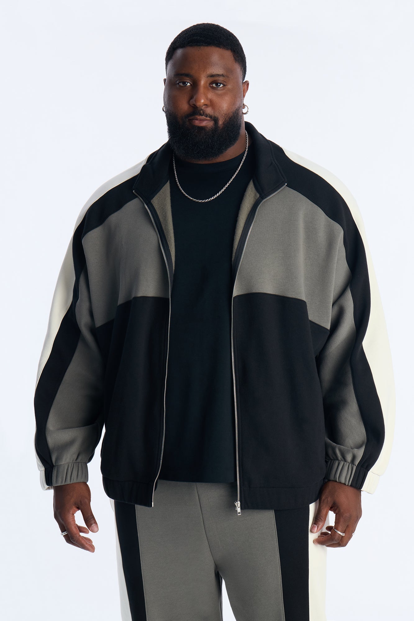 Paneled Fleece Jacket - Multi Color