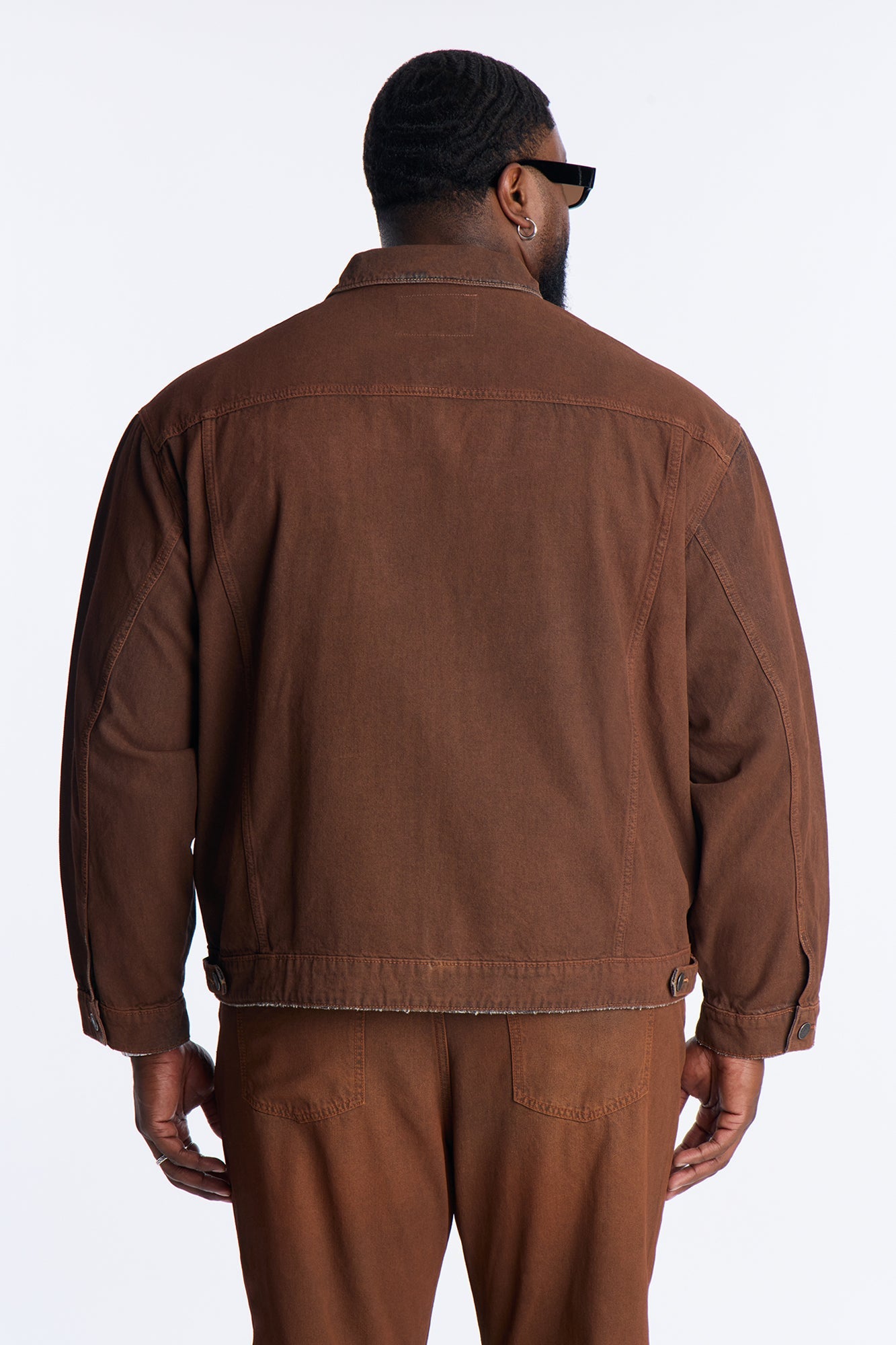 Cropped Inferno Ombre Work Jacket - Brown