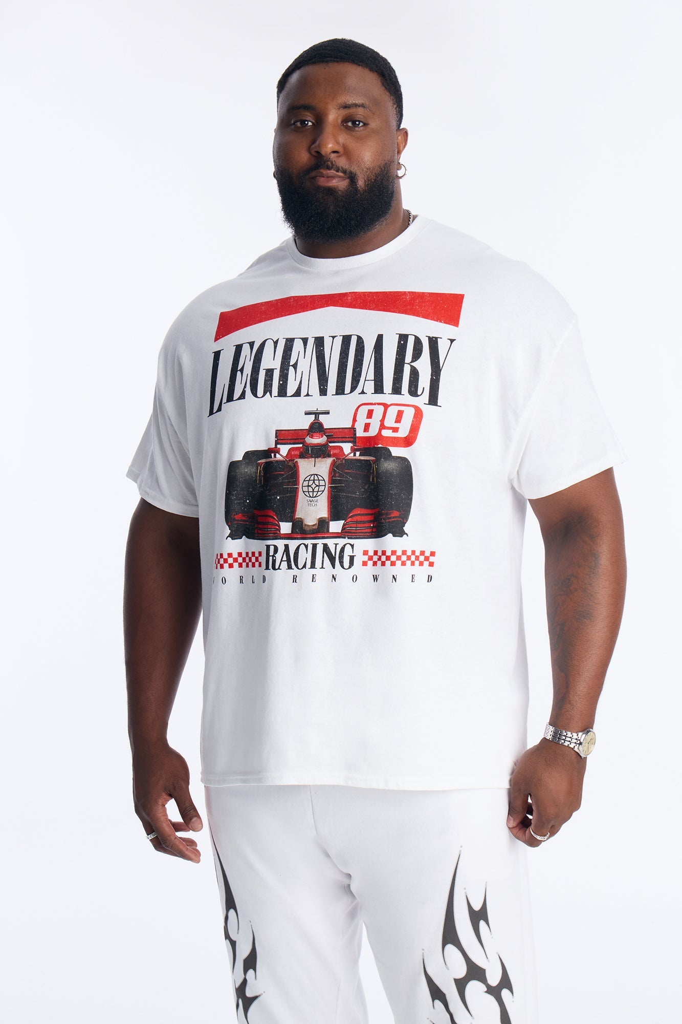 Legendary Racing Short Sleeve Tee - White