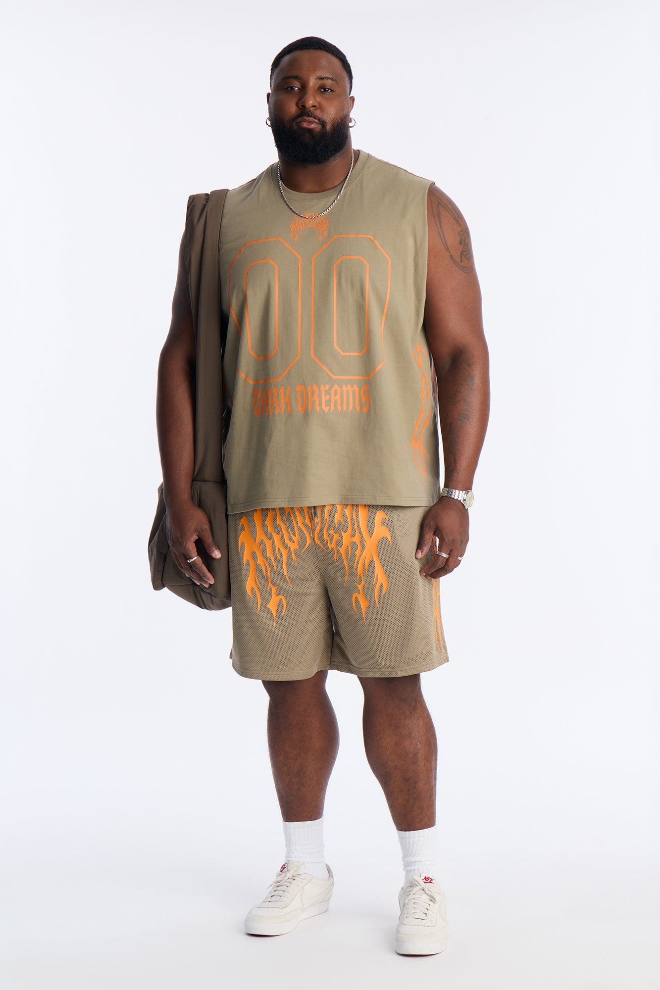 Midnight Anthem Graphic Muscle Tee - Olive/combo
