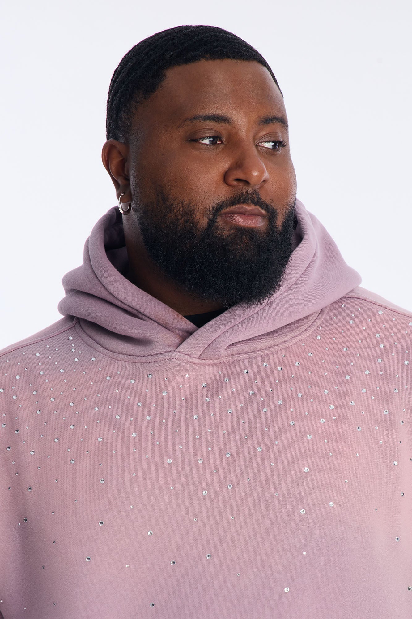 Run Them Rhinestones Oversized Hoodie - Pink