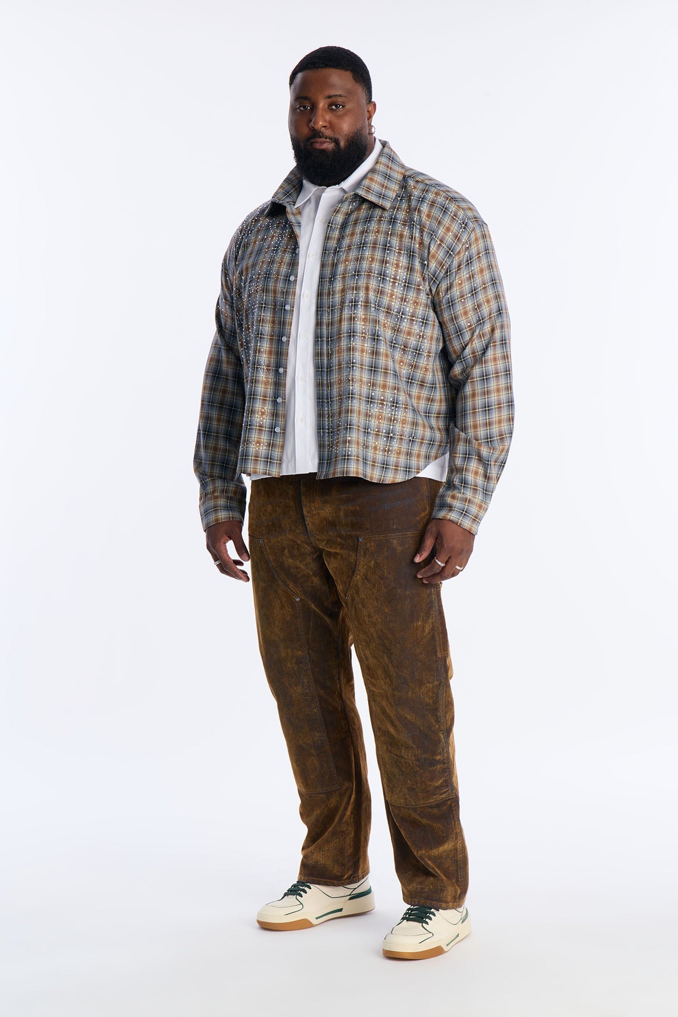 Von Dutch Straight Flocked Double Knee Jean - Brown