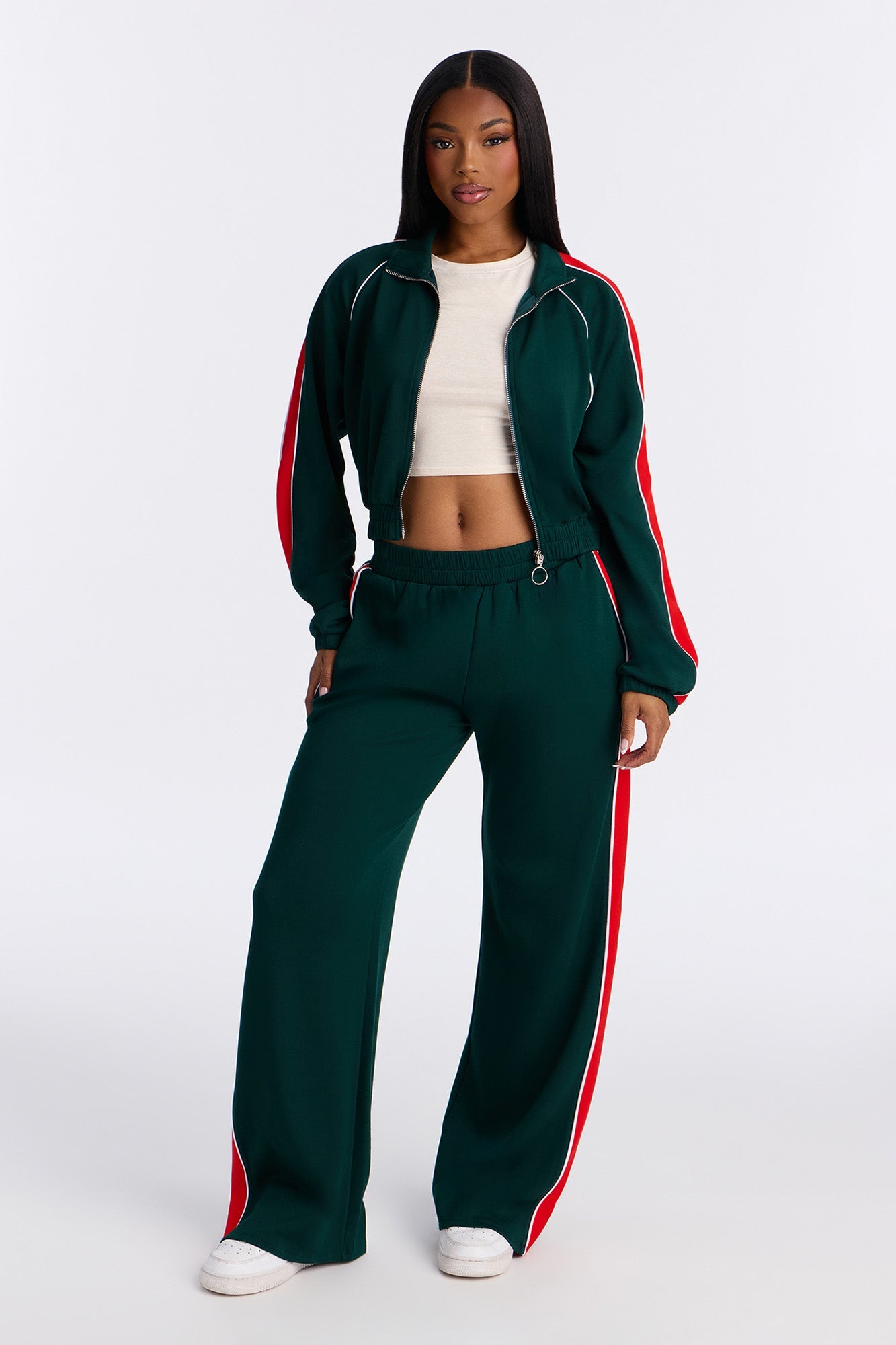 In Motion Mock Neck Lounge Pant Set - Hunter