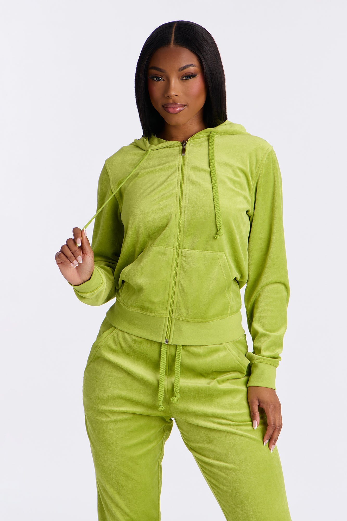 The Original Trendsetter Velour Set - Chartreuse