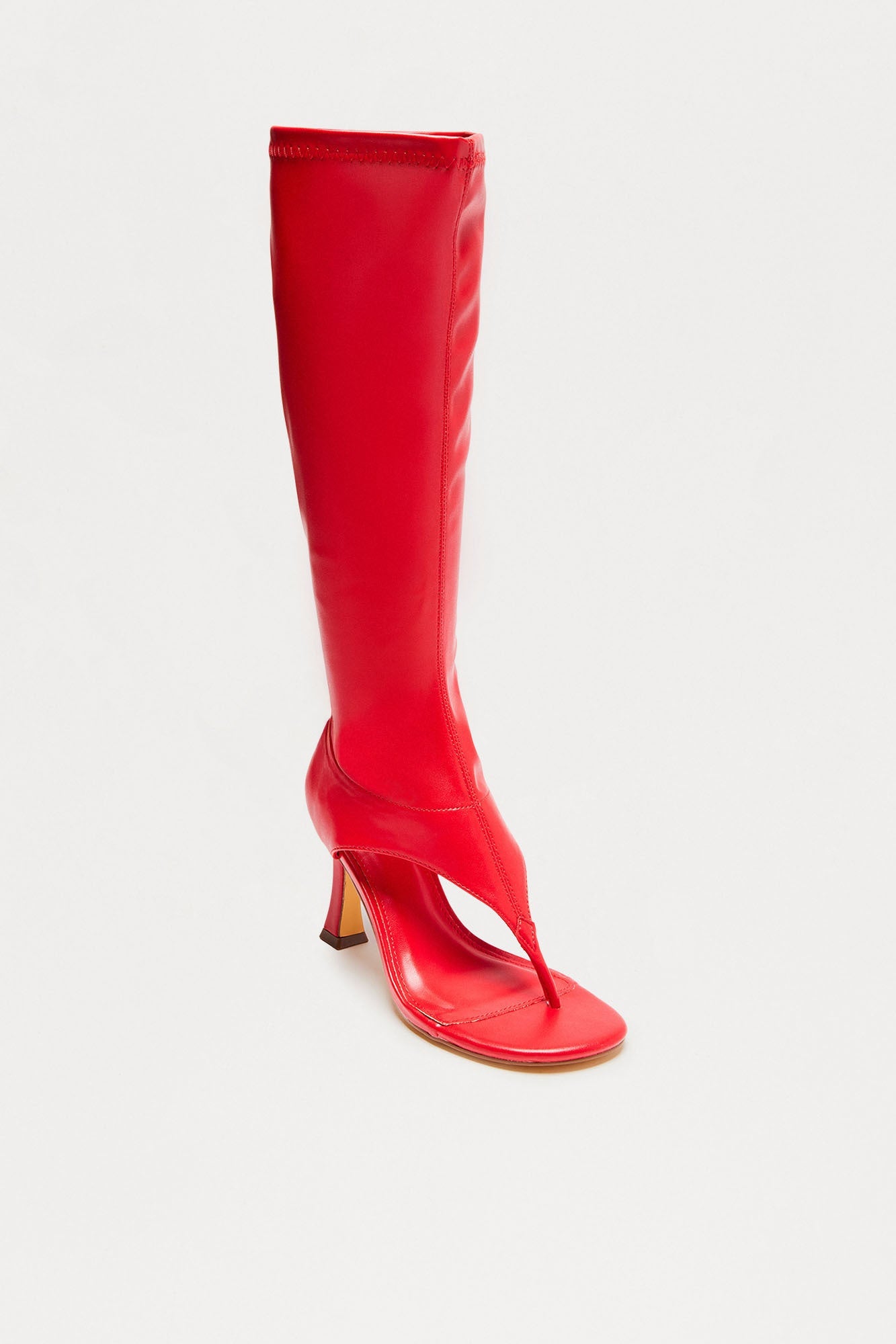 Sanyana Knee High Thong Boots - Red