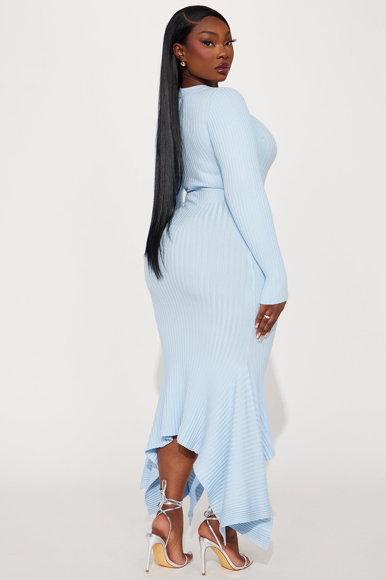 Kaylie Sweater Maxi Dress - Light Blue