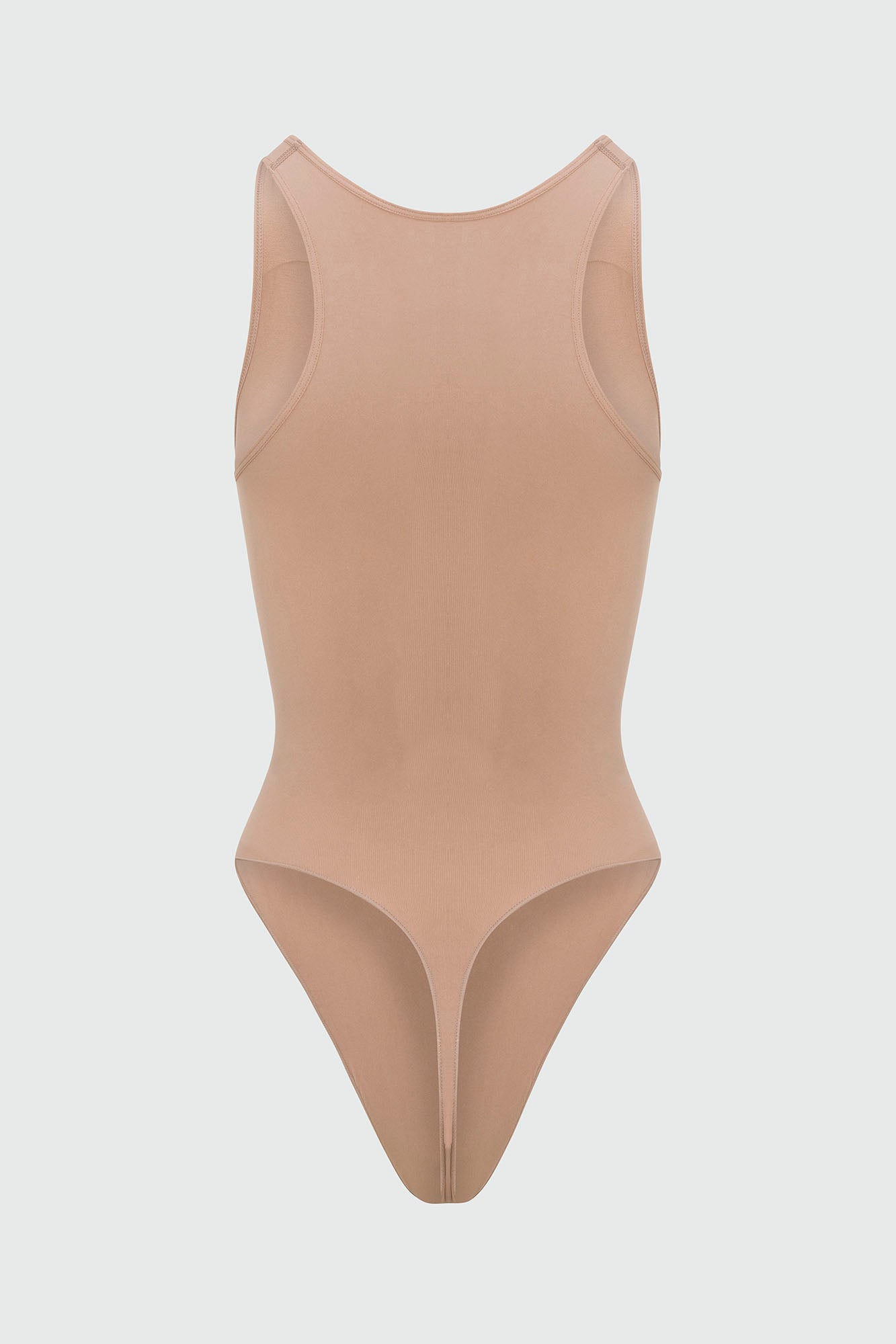 Nova Sculpt Seamless Strong Compression Scoop Neck Thong Bodysuit - Nude