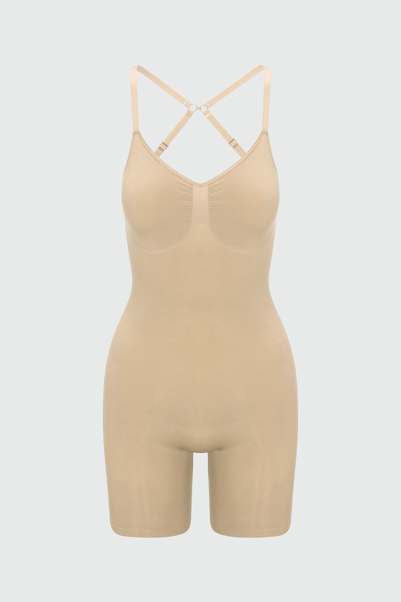 Nova Sculpt Seamless Strong Compression Low Back Thigh Shaping Bodysuit - Sand