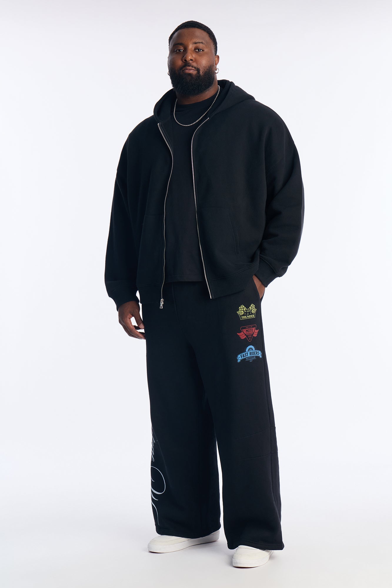 Vintage Wear Wide Leg Sweatpants - Black