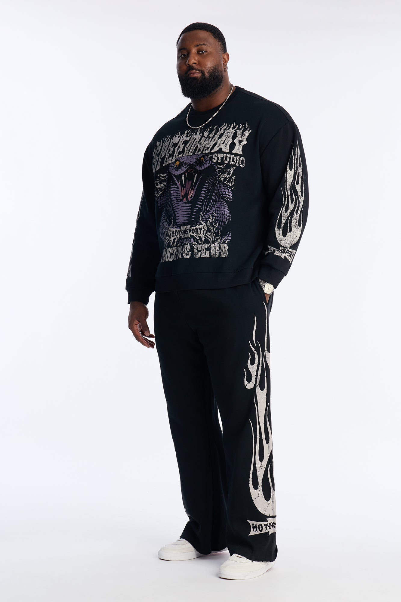 Speedway Studio Raw Sweatpants - Black