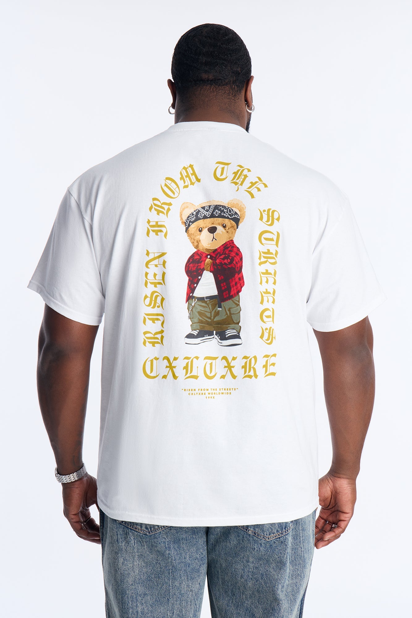 Risen From The Streets Bear Short Sleeve Tee - White