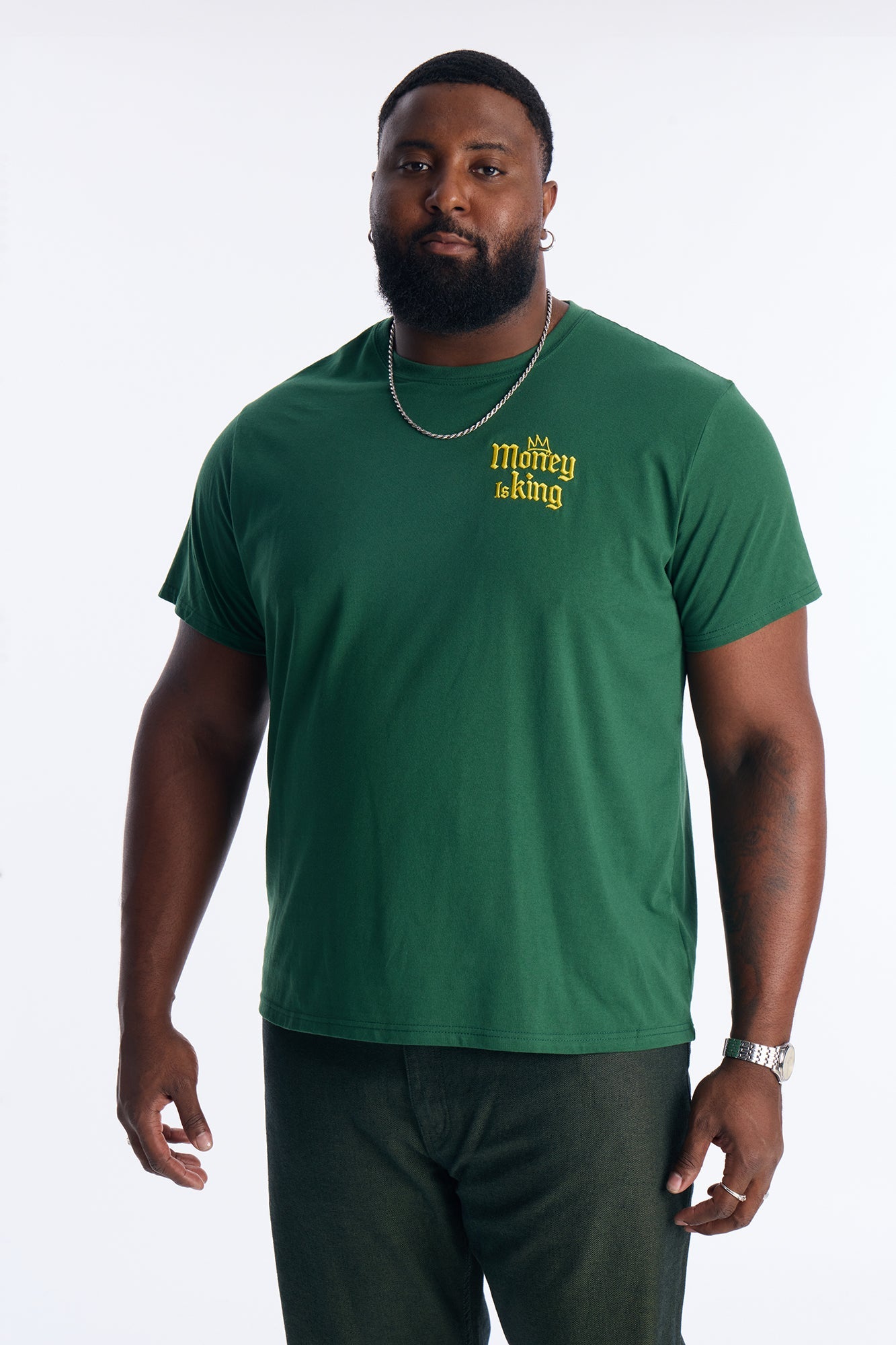 Cash Money Is King Short Sleeve Tee - Hunter Green