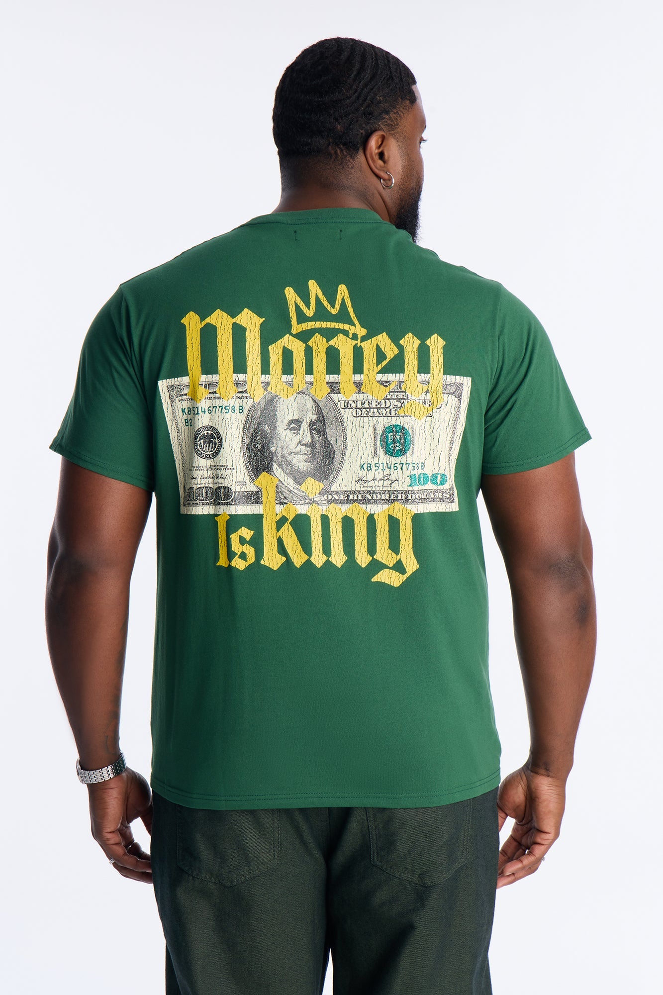 Cash Money Is King Short Sleeve Tee - Hunter Green