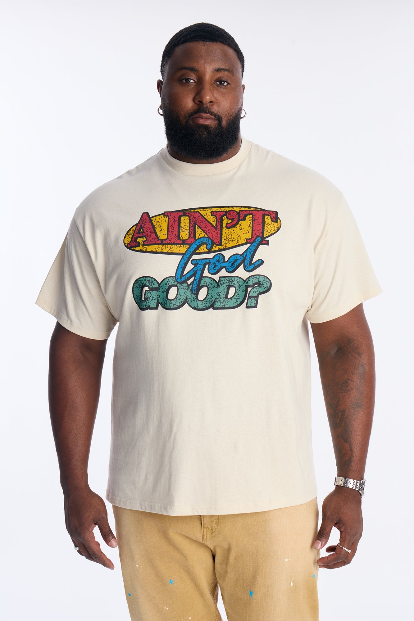 Aint God Good Short Sleeve Tee - Cream