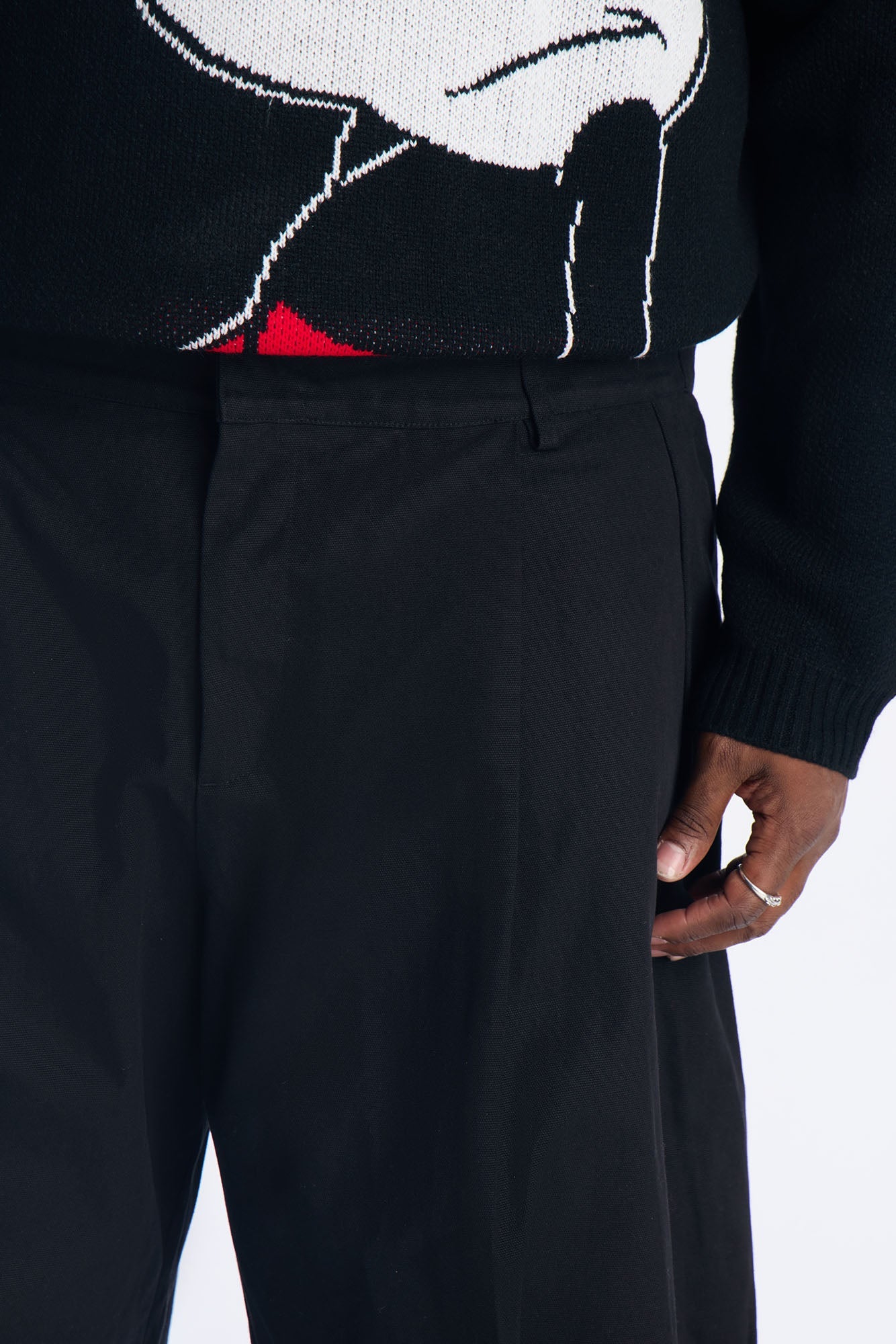 DTLA Deep Double Pleated Trouser Short - Black