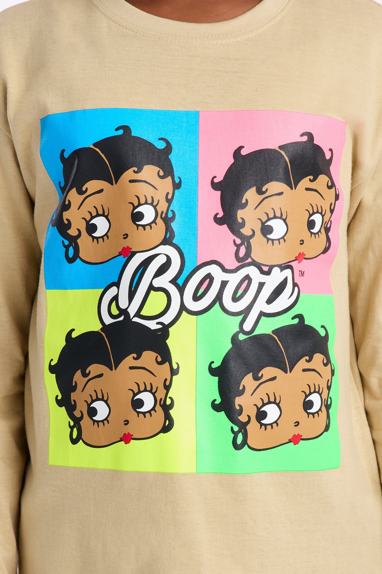 Mini Betty Boop Long Sleeve Tee - Sand