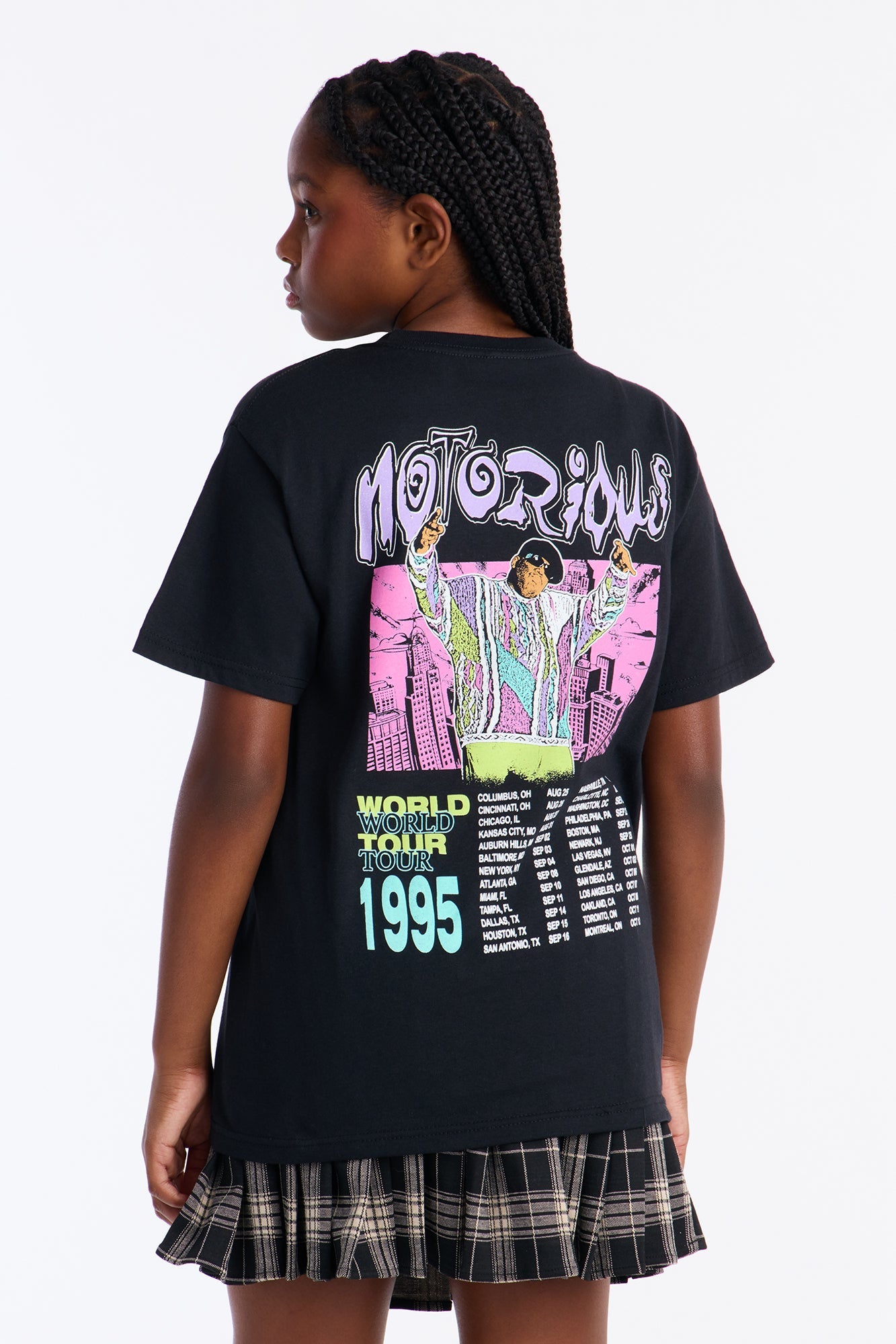 Mini Biggie Smalls World Tour Short Sleeve Front/Back Tee - Black
