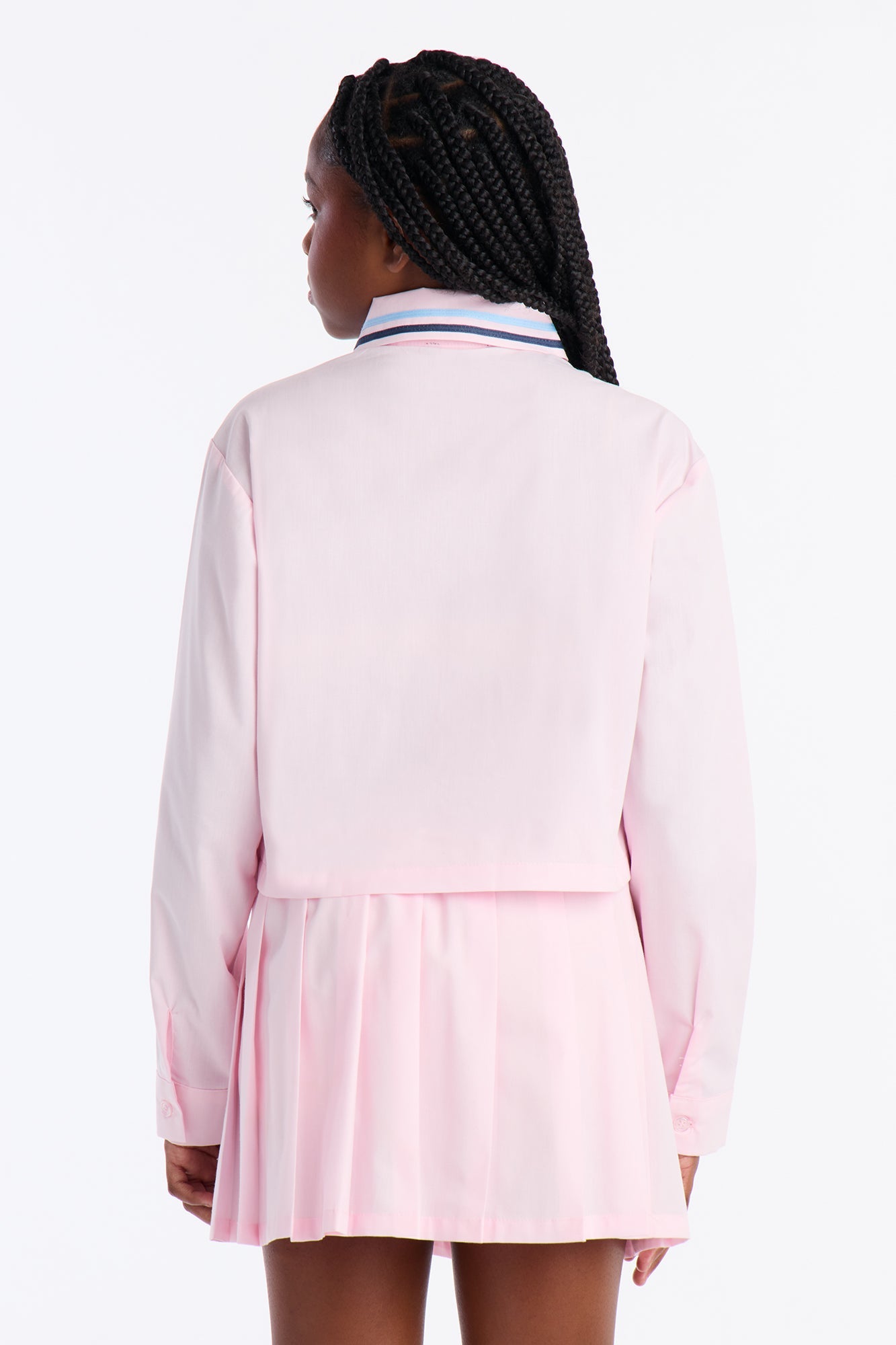 Mini Mia Pleated Skirt Set - Light Pink