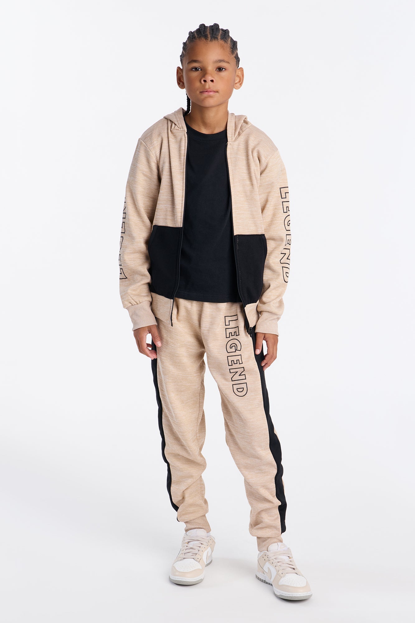 Mini Living Legend Fleece Jogger Pant Set - Sand