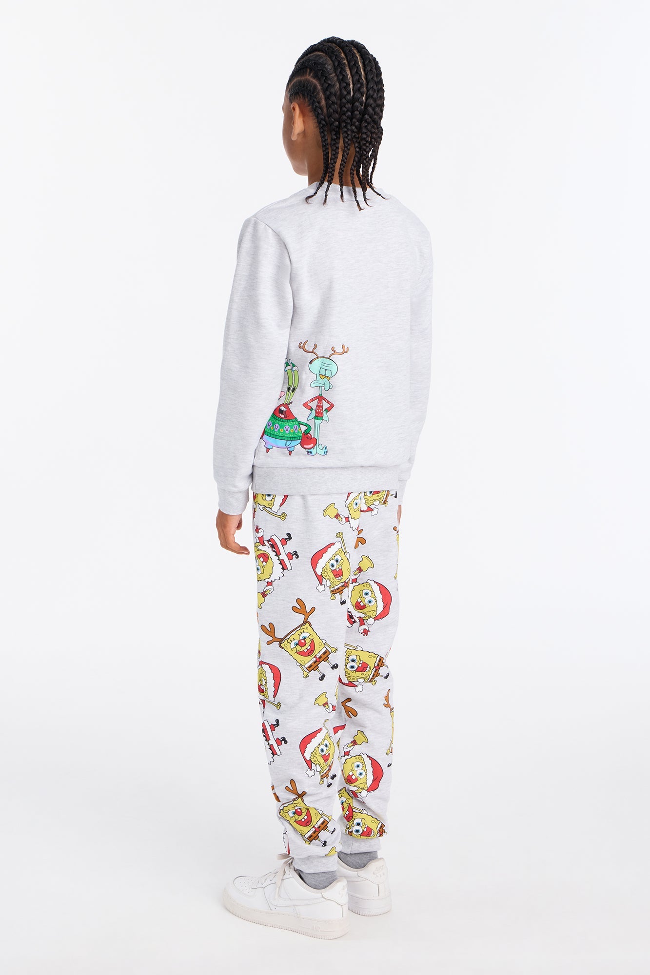 Mini Spongebob Squarepants Krabby Christmas Jogger Pant Set - Heather Grey