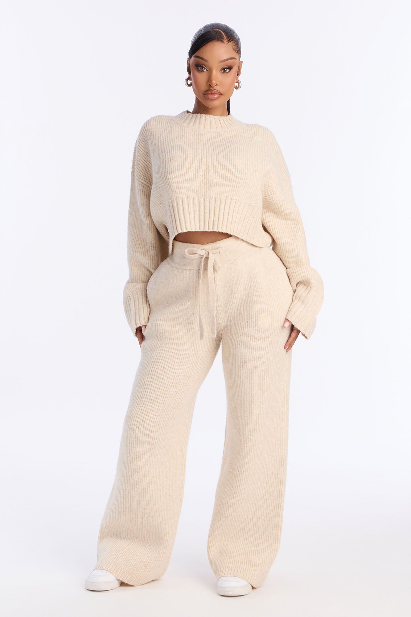 Mila Pullover Sweater Pant Set - Oatmeal