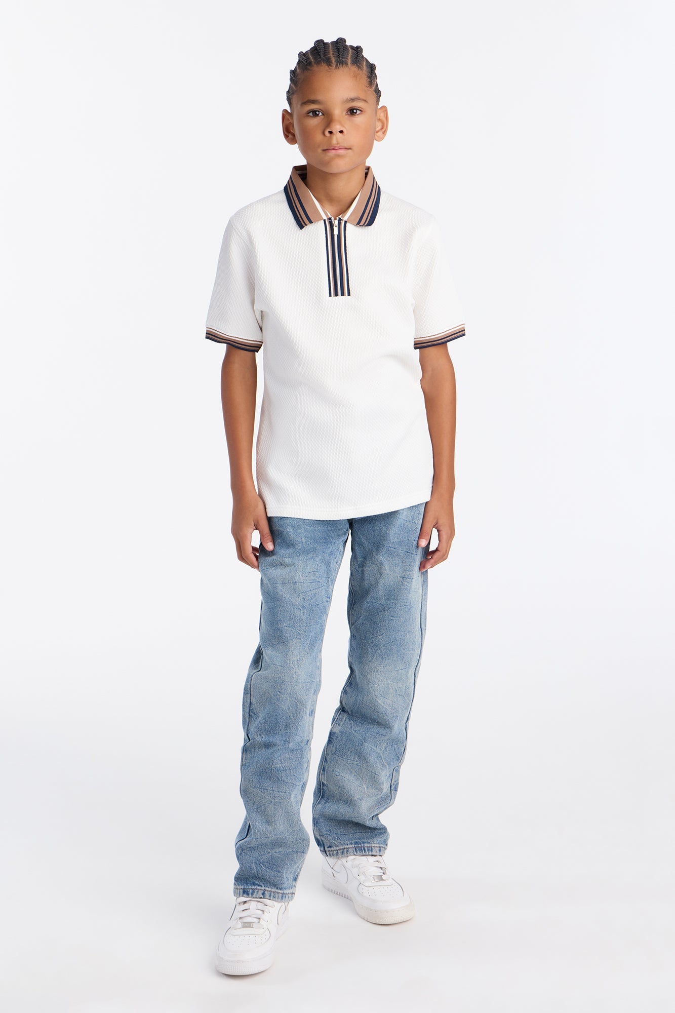 Mini Saying It Short Sleeve Polo - Off White