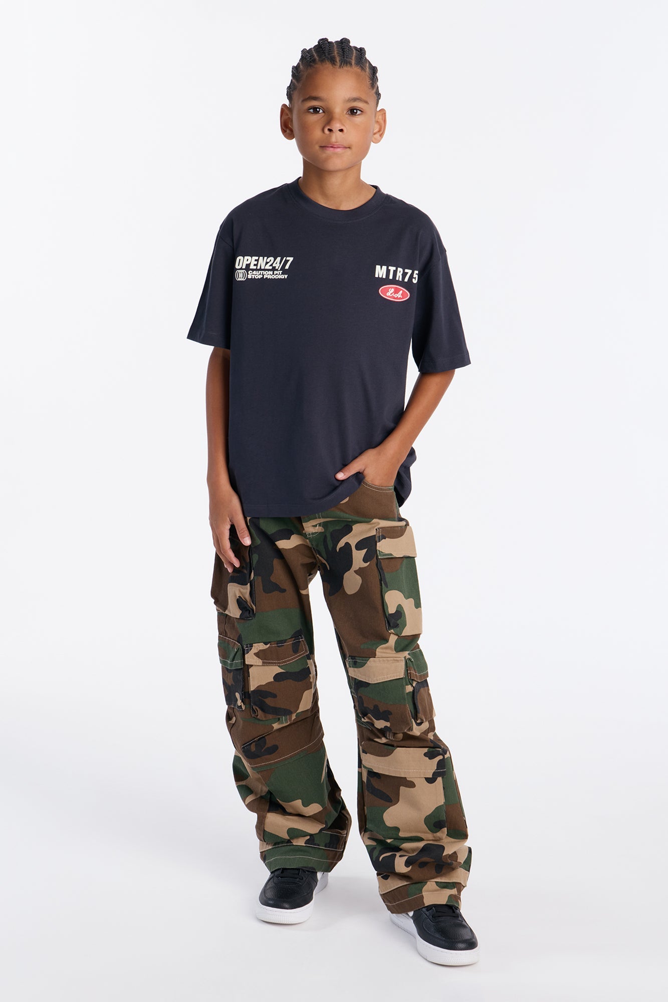 Mini Lap Track Legends Front/Back Short Sleeve Tee - Charcoal