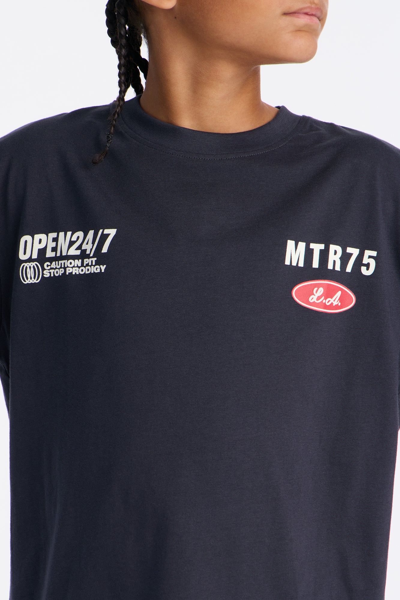 Mini Lap Track Legends Front/Back Short Sleeve Tee - Charcoal