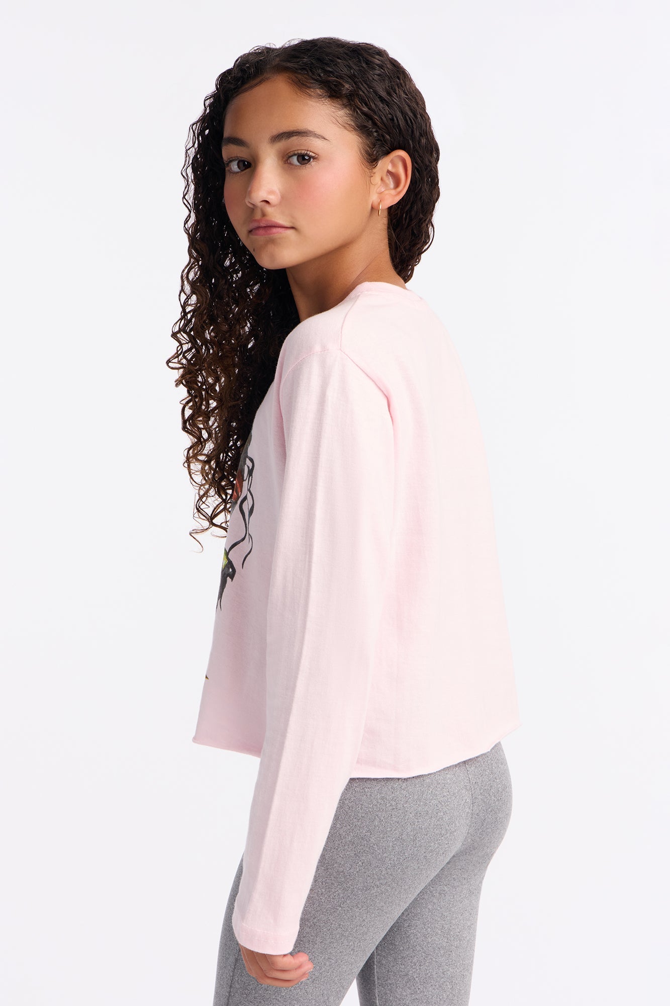 Mini My Gorgeous Hair Long Sleeve Tee - Light Pink