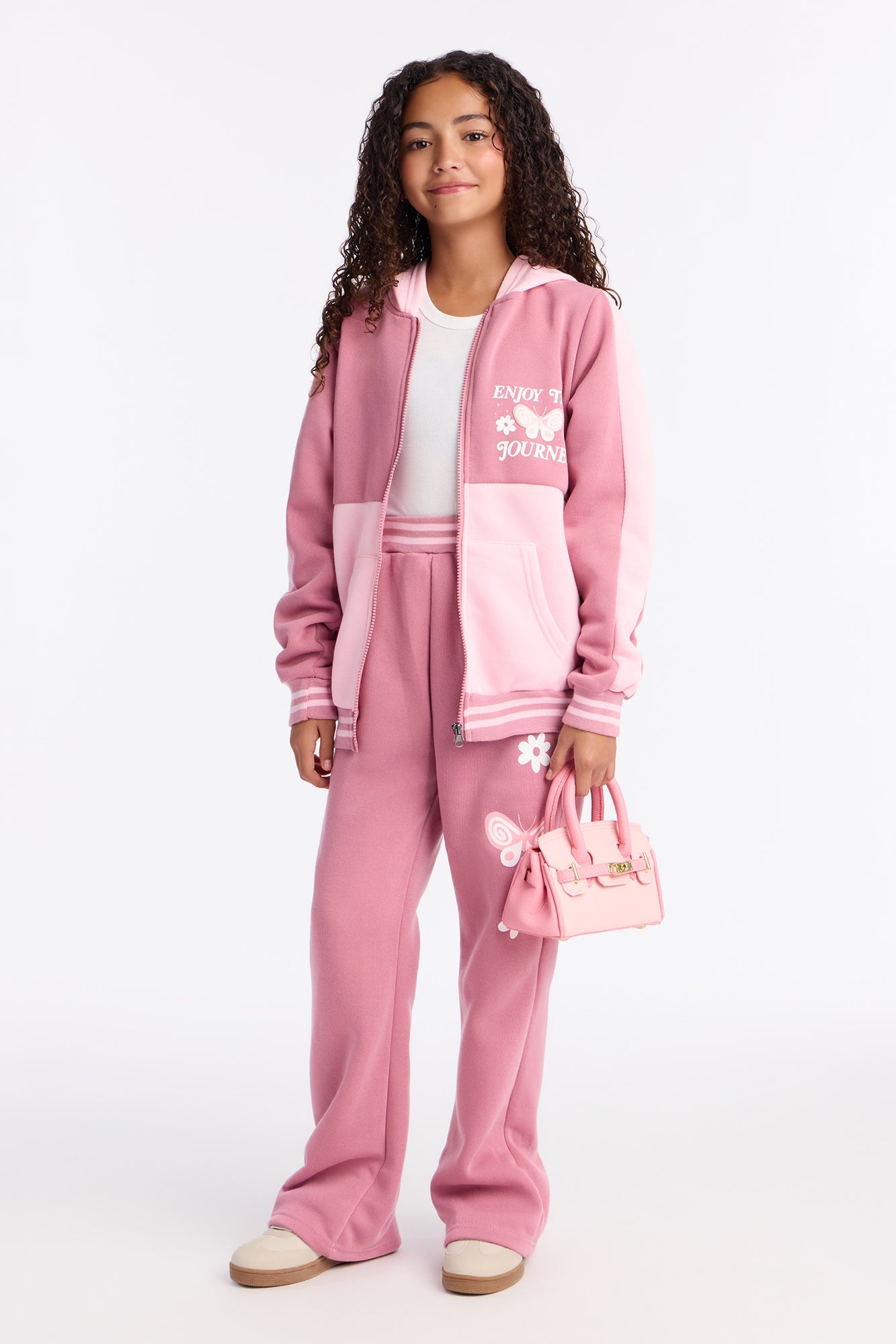 Mini Enjoy The Journey Pant Set - Mauve/combo