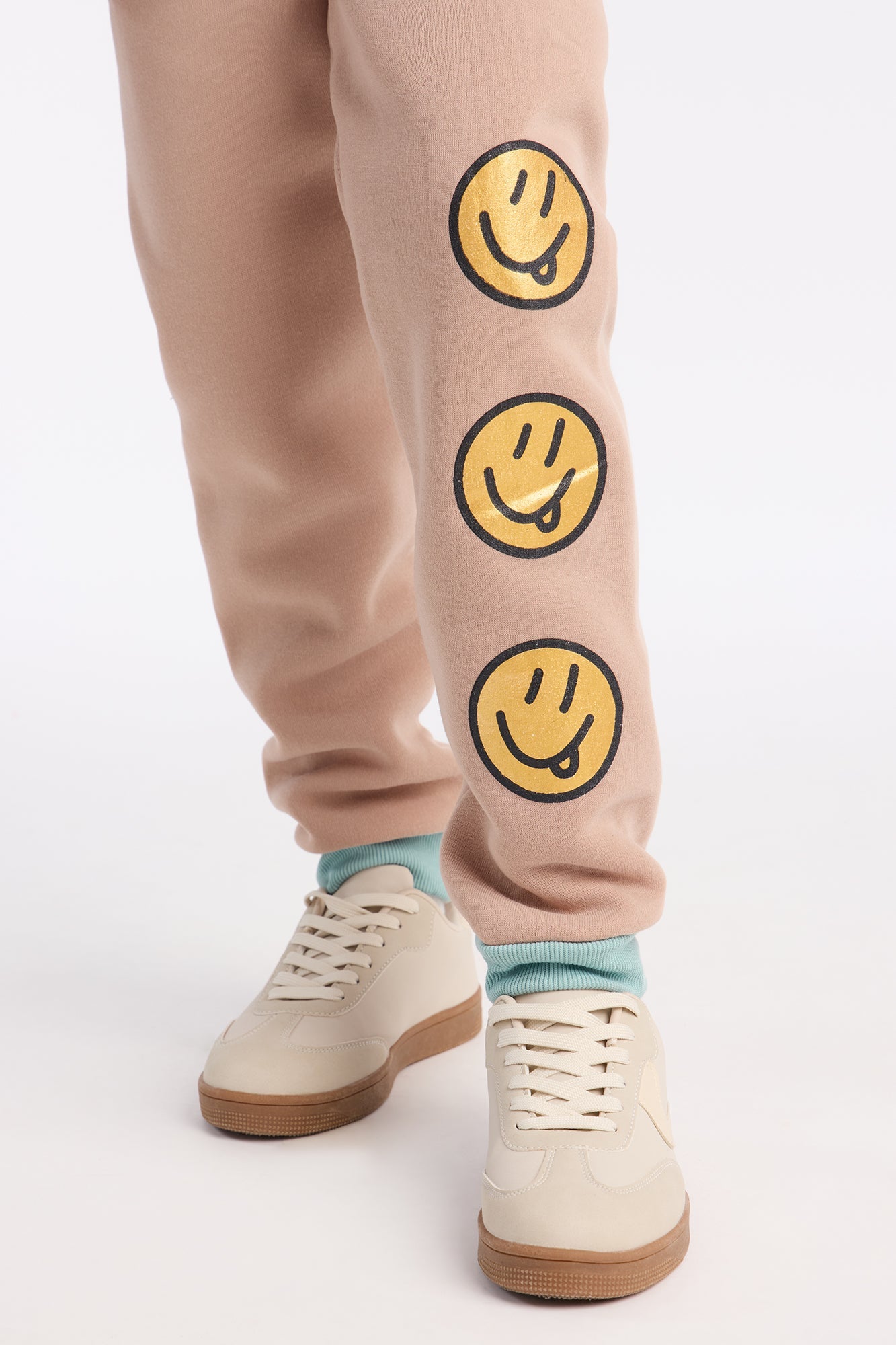 Mini Always In A Good Mood Jogger Pant Set - Khaki/combo