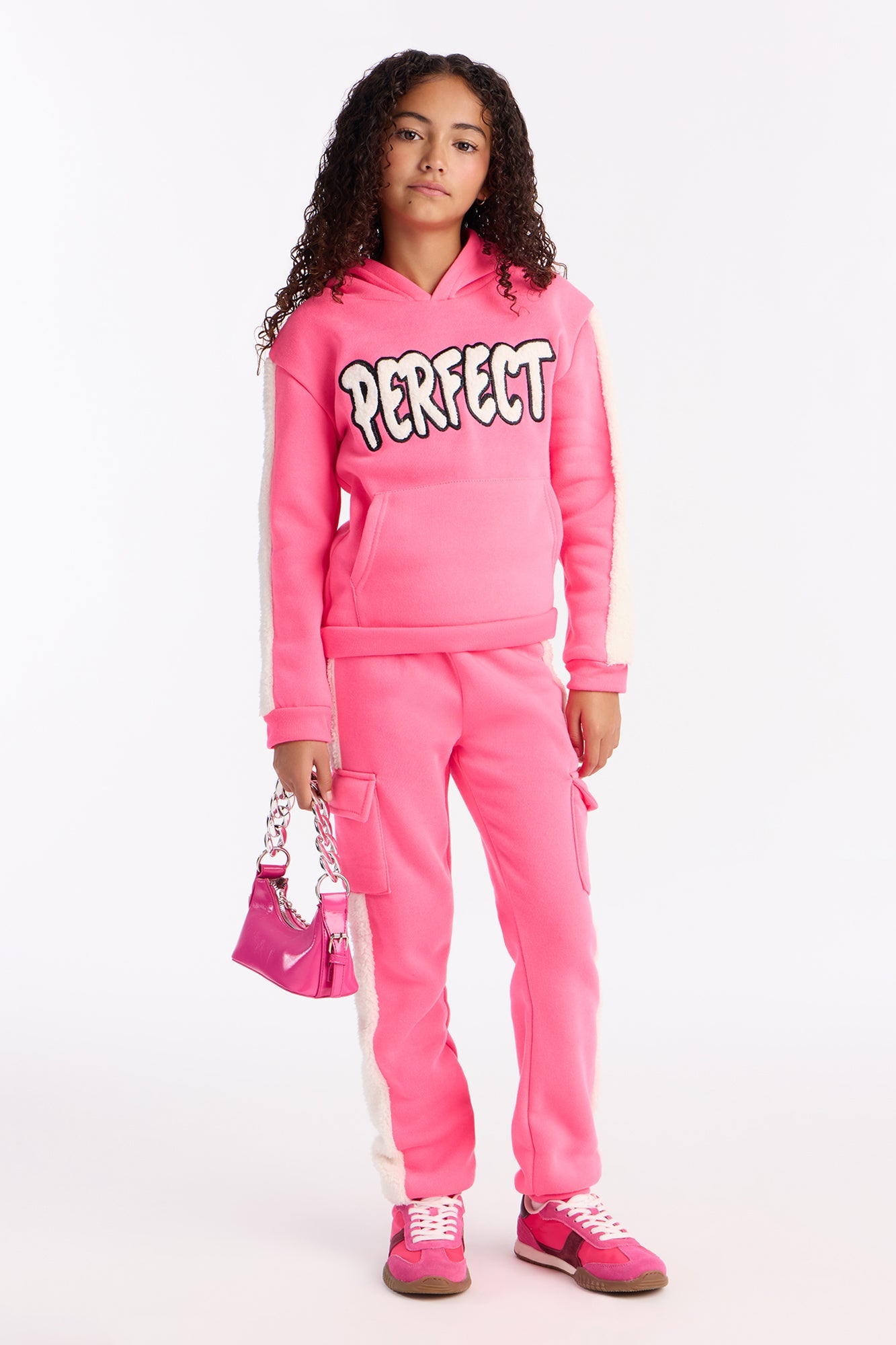 Mini Positively Perfect Cargo Jogger Pant Set - Pink