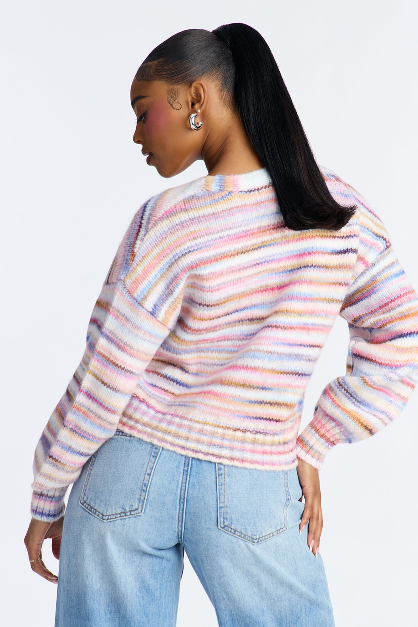 On The Bright Side Space Dye Cardigan - Multi Color