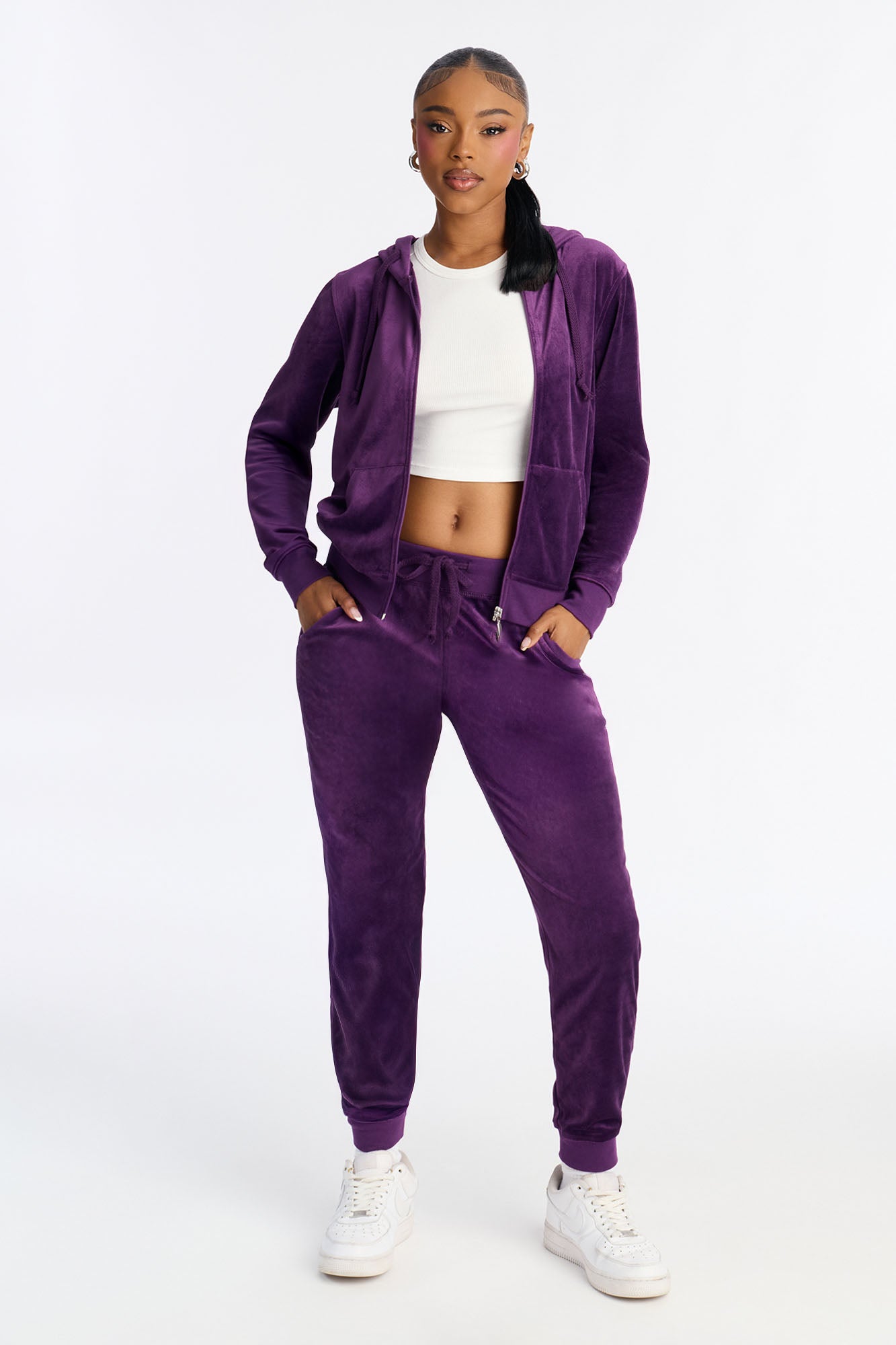The Original Trendsetter Velour Set - Plum