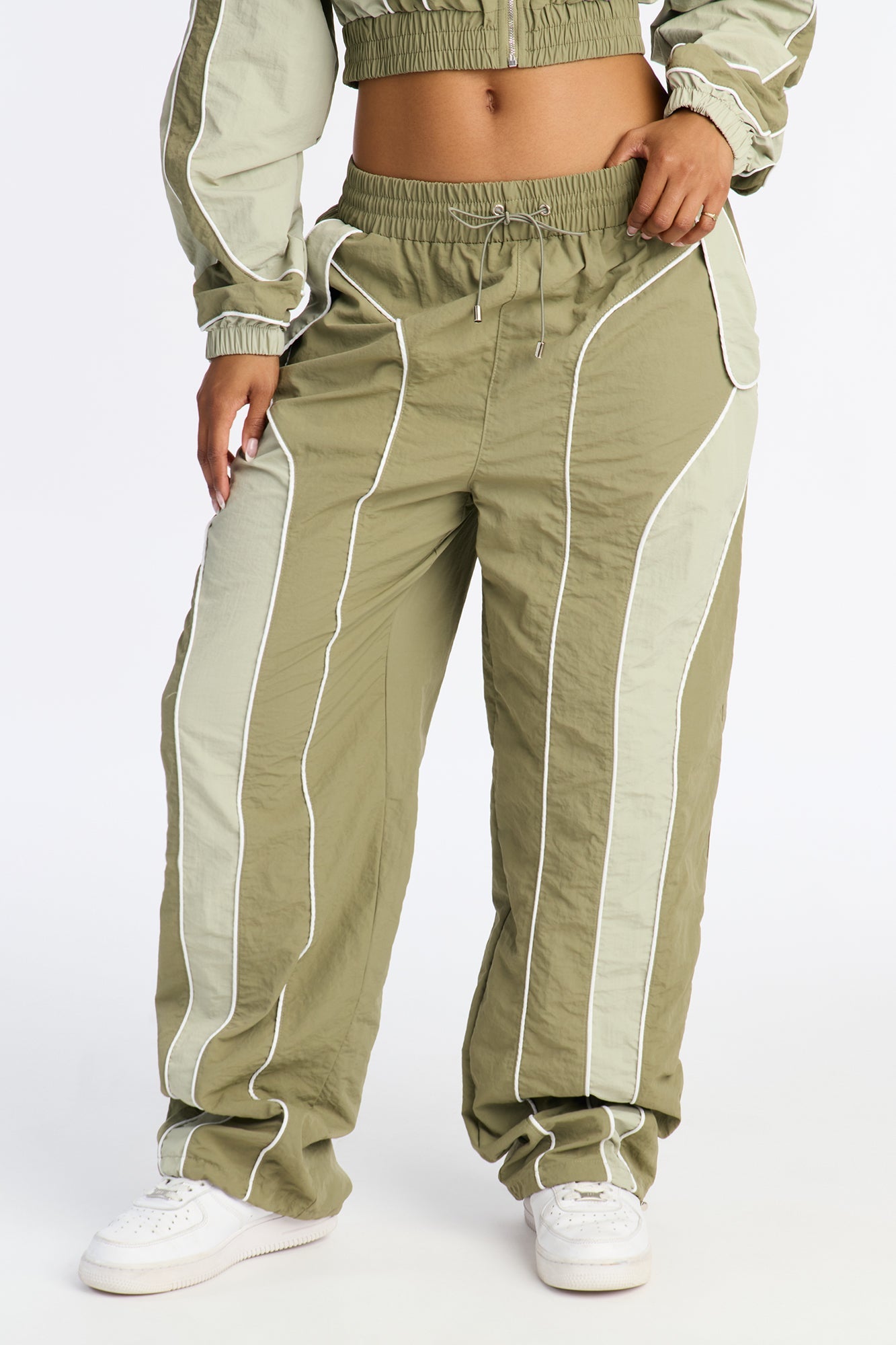 New Era Colorblock Track Pant - Sage
