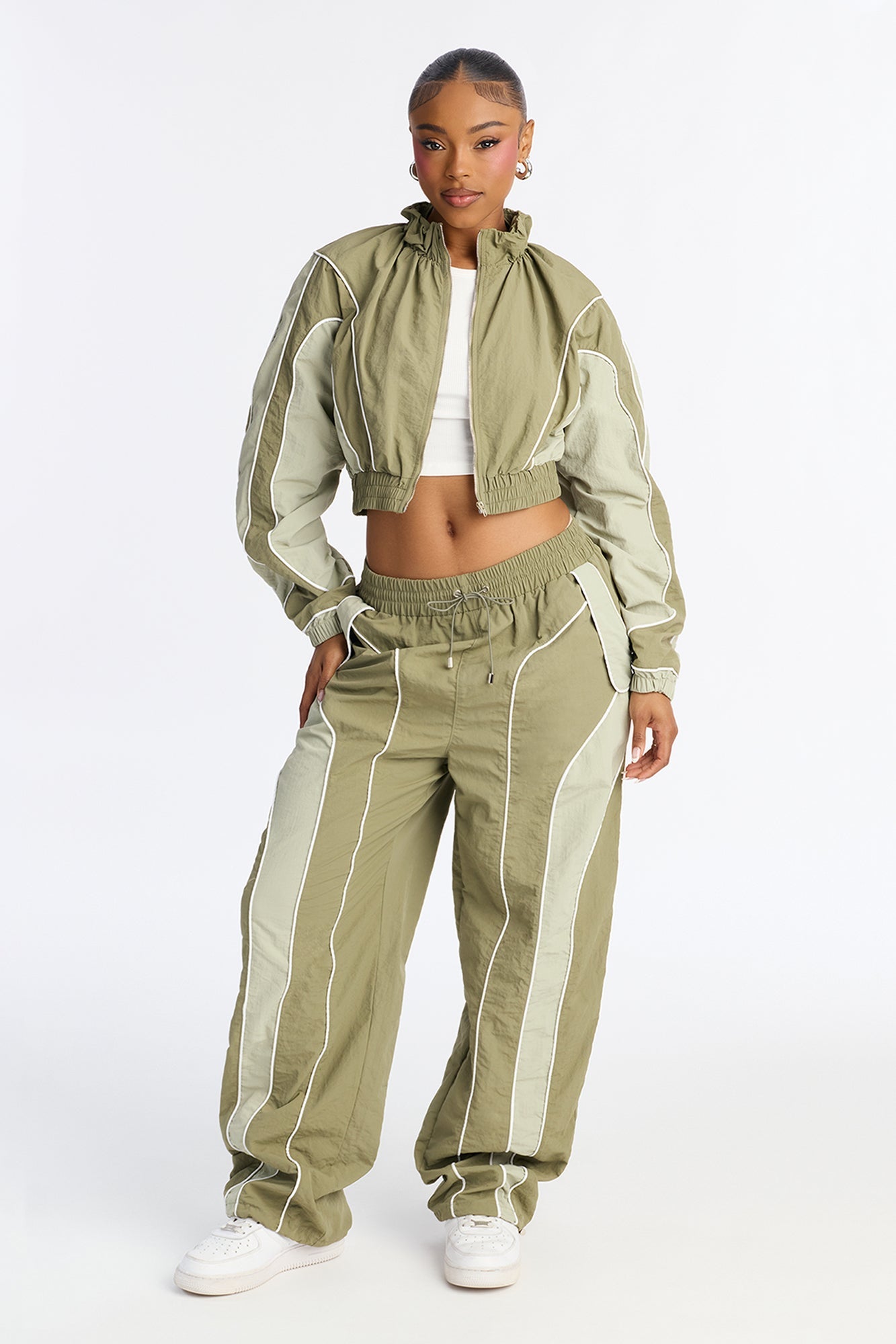 New Era Colorblock Windbreaker Jacket - Sage