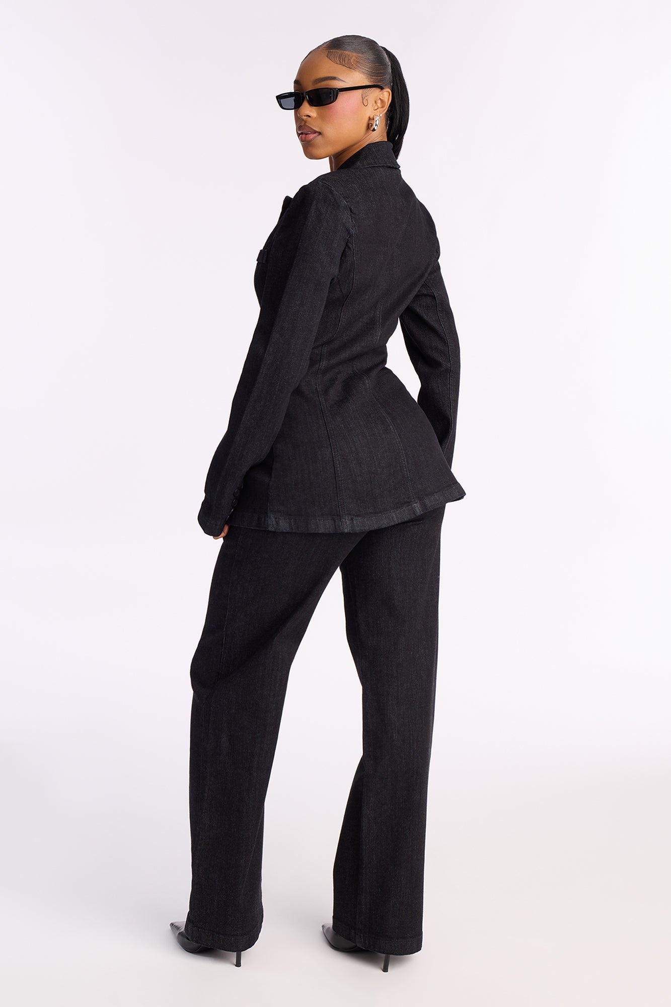 Top Model Influence Denim Pant Set - Dark Denim