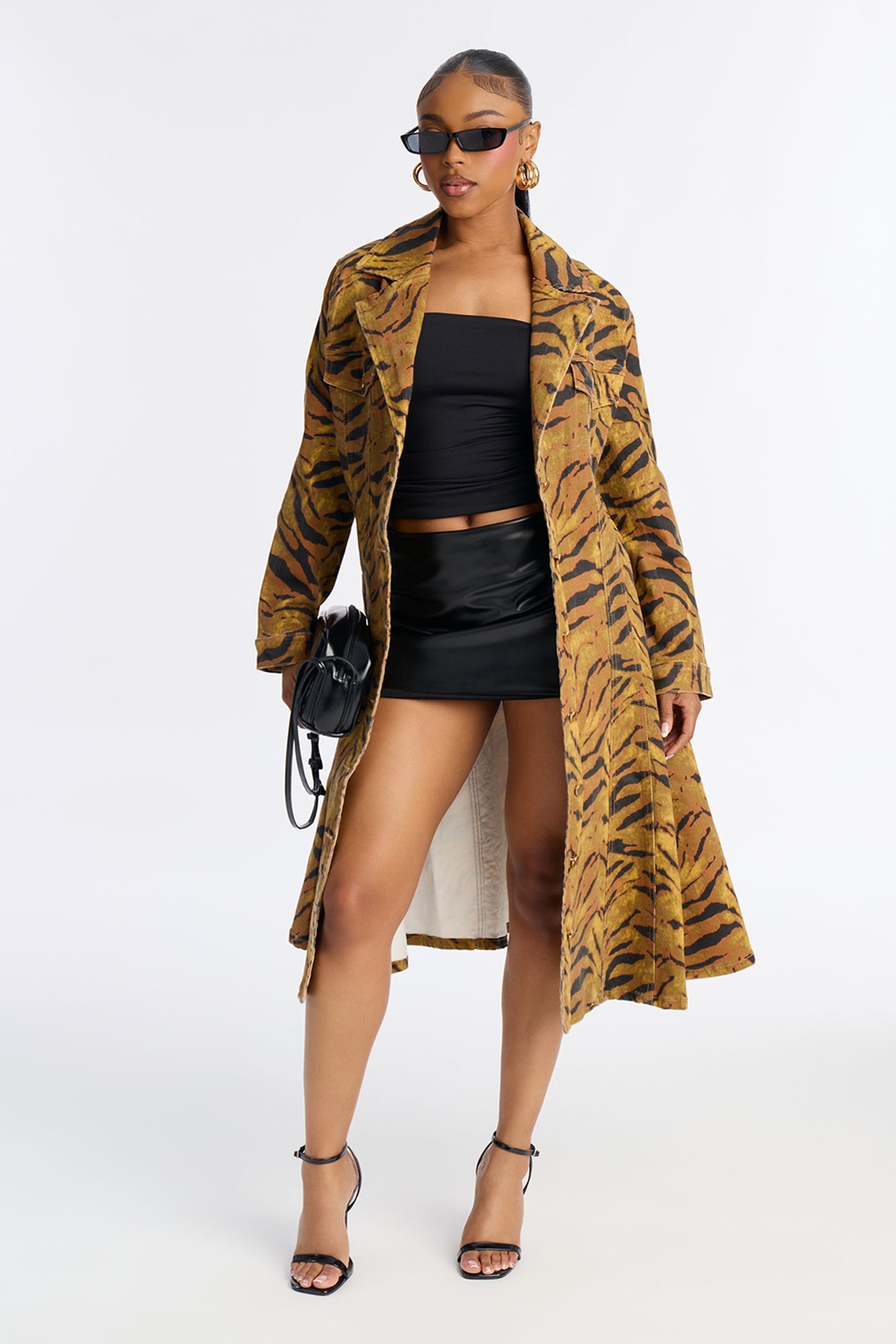 Five Star Safari Denim Trench Coat - Brown/combo
