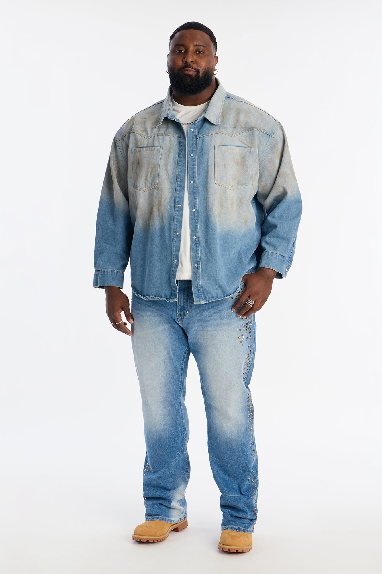 Rust Rider Denim Button Up Shirt - Vintage Blue Wash