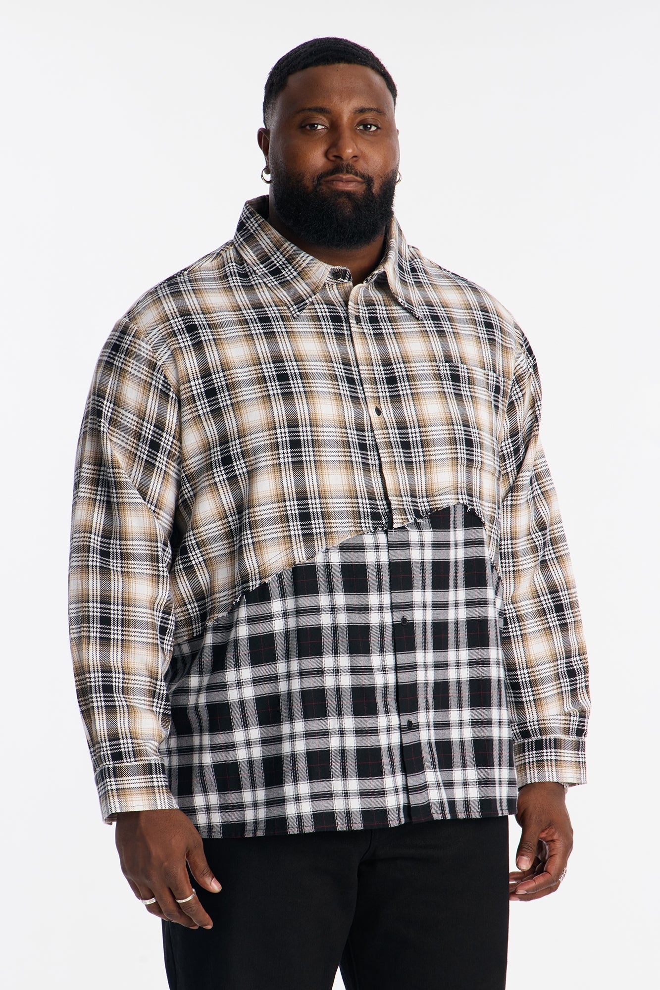 Culver Mixed Media Flannel - Black/combo
