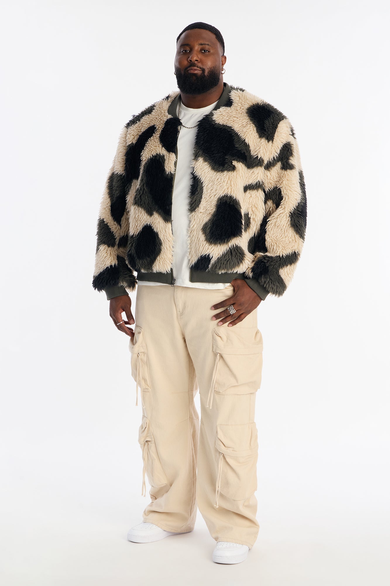 Grunt Faux Fur Camo Bomber Jacket - Camouflage