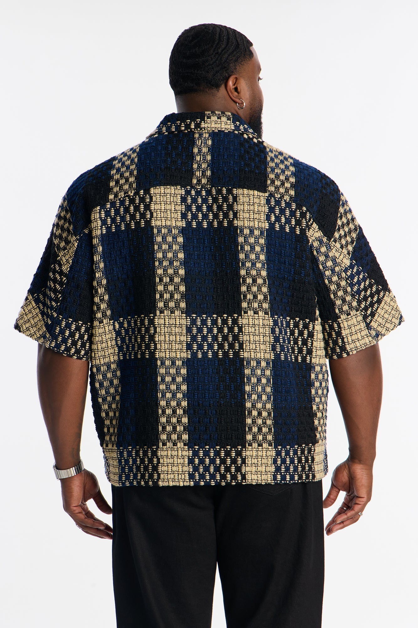 Beverly Tweed Zip Up Shirt - Navy